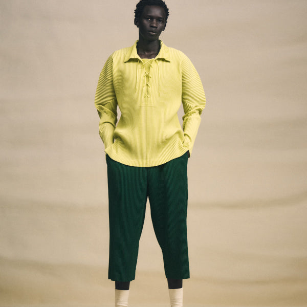 ISSEY MIYAKE MEN イエロー ワイドパンツ Introducing Items “MONTHLY COLORS: MAY” – ISSEY MIYAKE ONLINE STORE