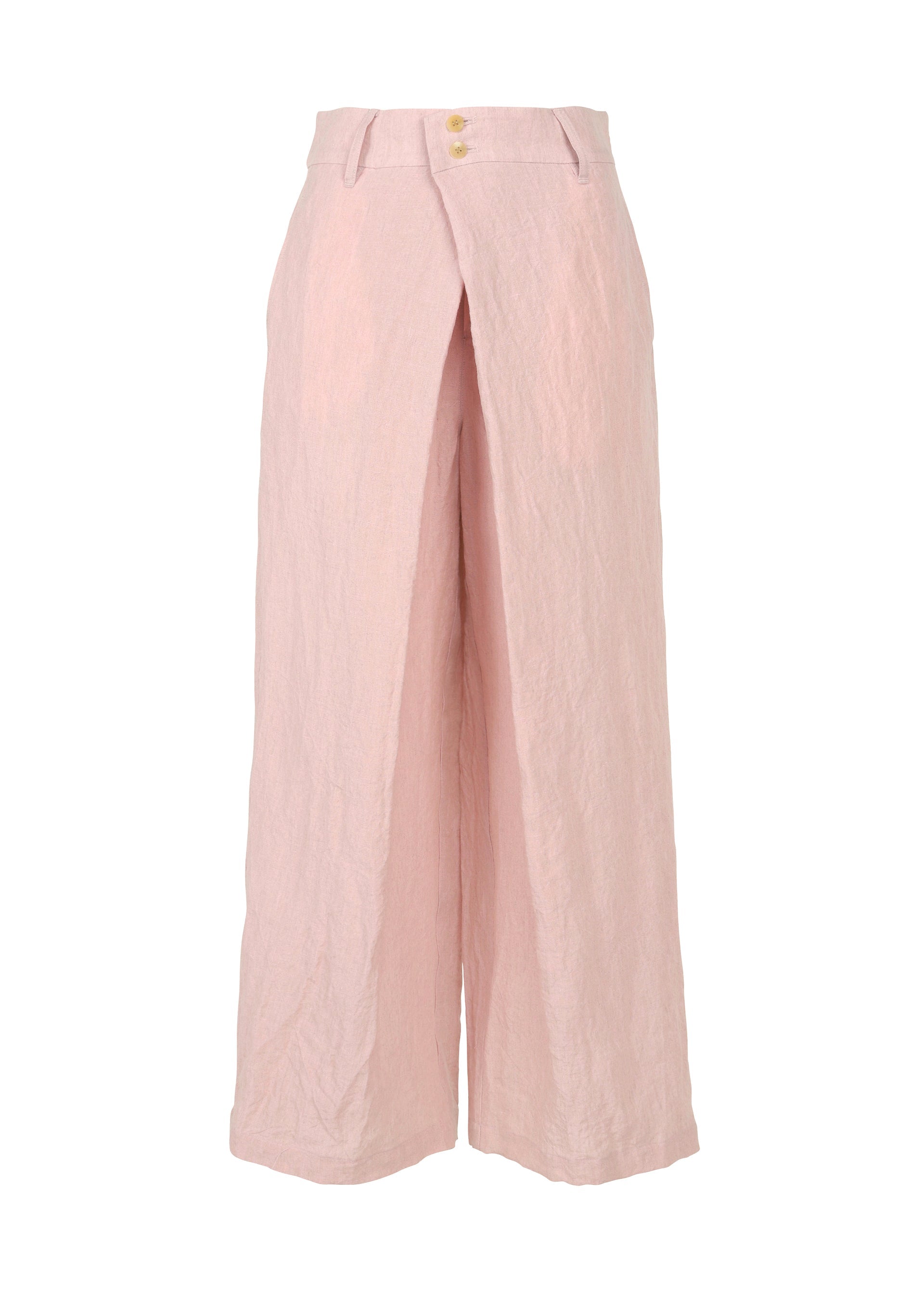 Zoomed view GLOSSY LINEN, Women's Pants, Pink - PALE PINK(no.21)