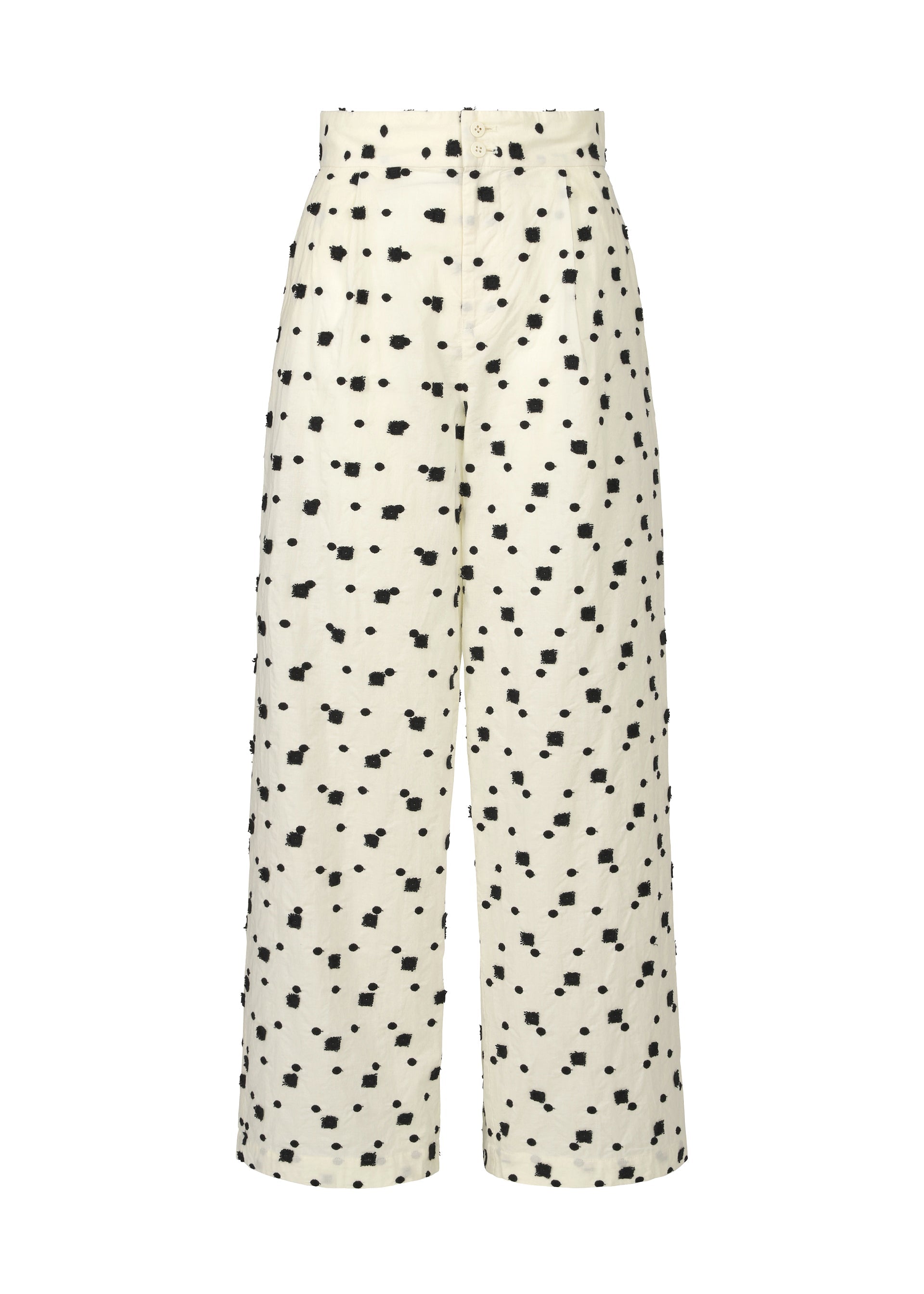 Zoomed view DOT AND SQUARE, Women's Pants, White - WHITE(no.01)