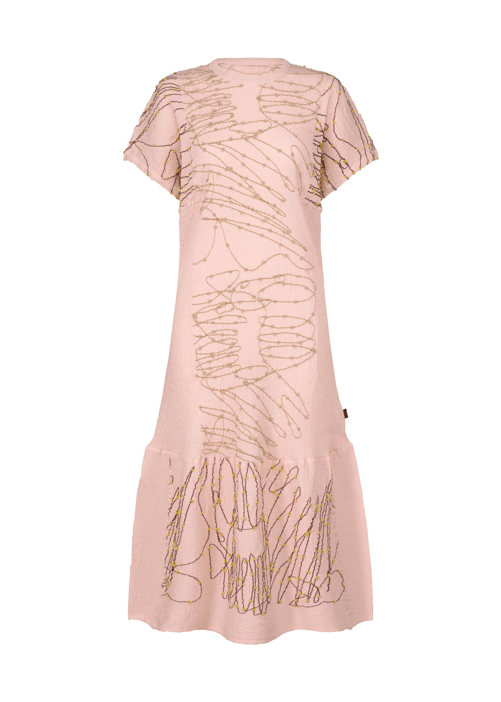 Zoomed view KYO CHIJIMI HOTARU, Women's Dress, Pink - PALE PINK(no.21)