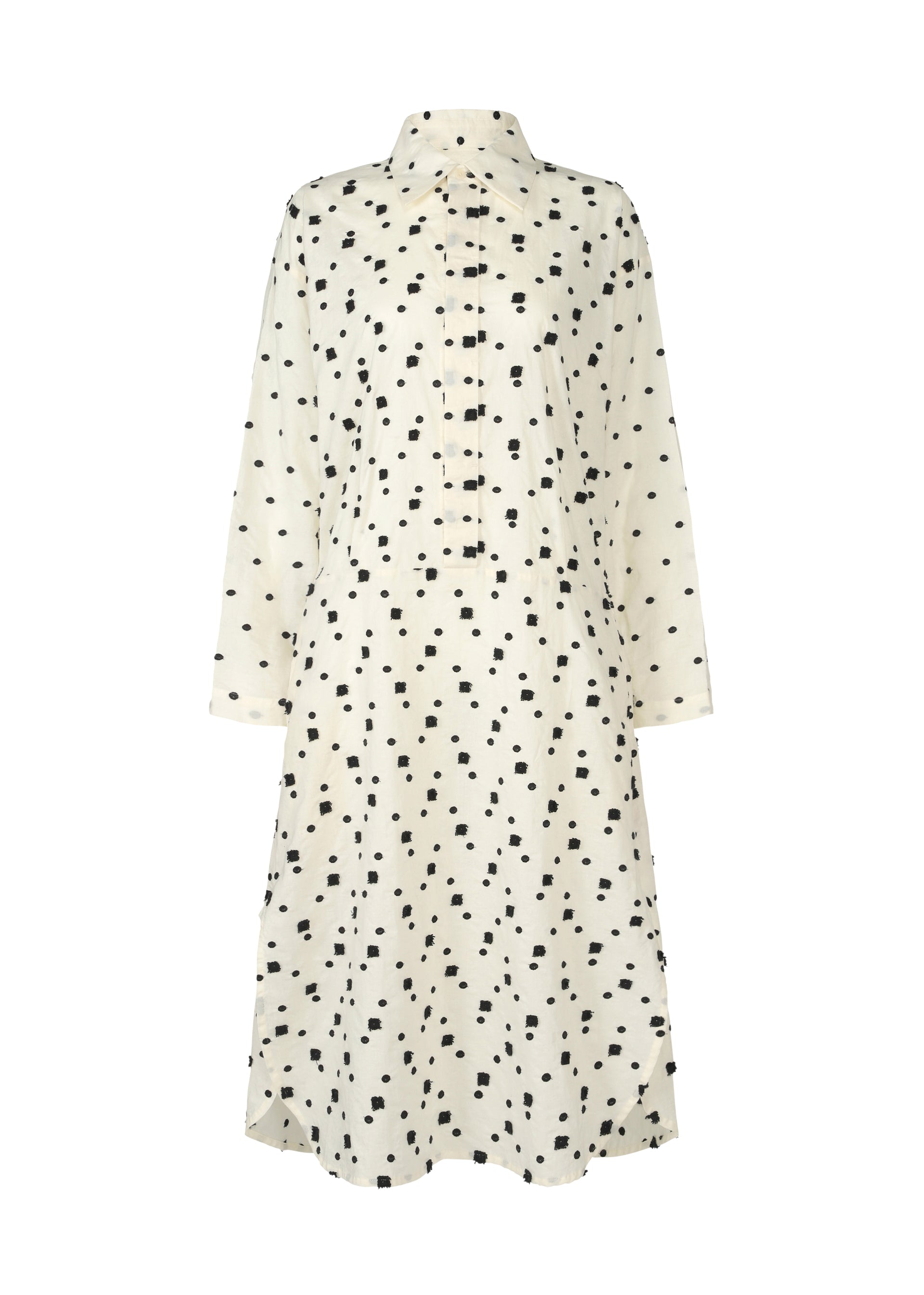 Zoomed view DOT AND SQUARE, Women's Dress, White - WHITE(no.01)