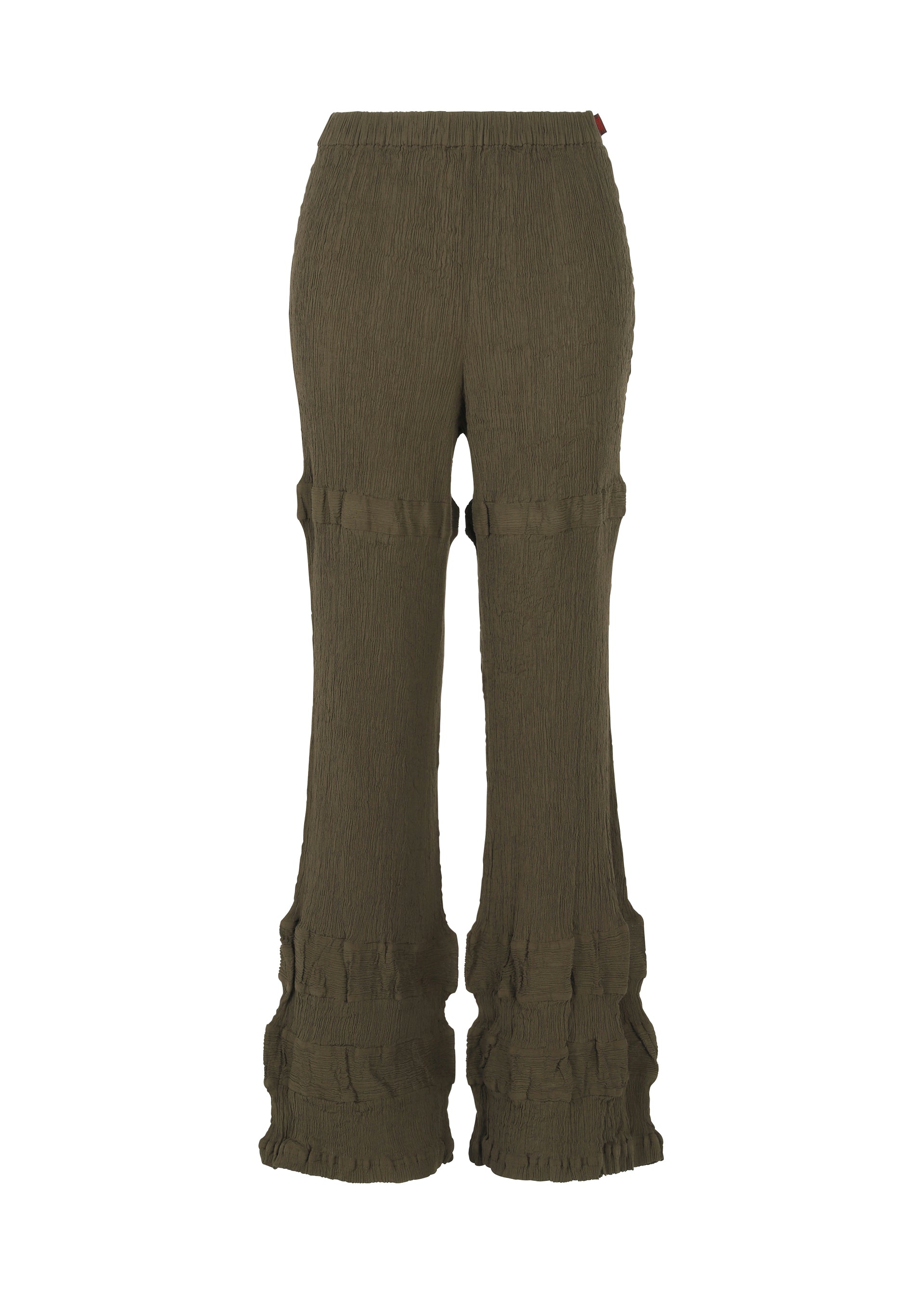 Zoomed view KYO CHIJIMI HORIZONTAL STRIPE - KHAKI (no.65)