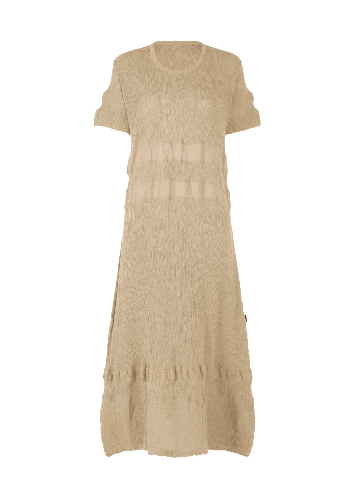 KYO CHIJIMI HORIZONTAL STRIPE, Women's dress, beige view 2 of 9