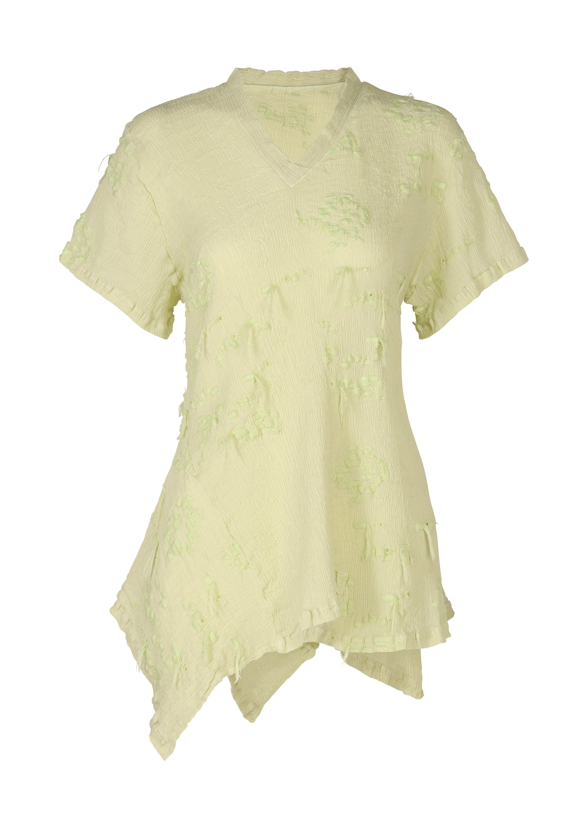Zoomed view KYO CHIJIMI CUT LOOP - PALE YELLOW (no.50)