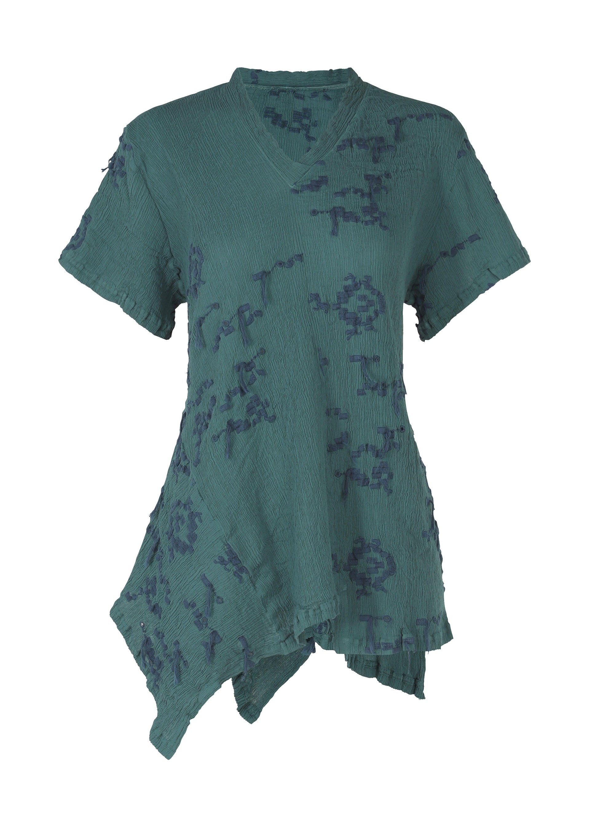 Zoomed view KYO CHIJIMI CUT LOOP - DARK TEAL (no.67)
