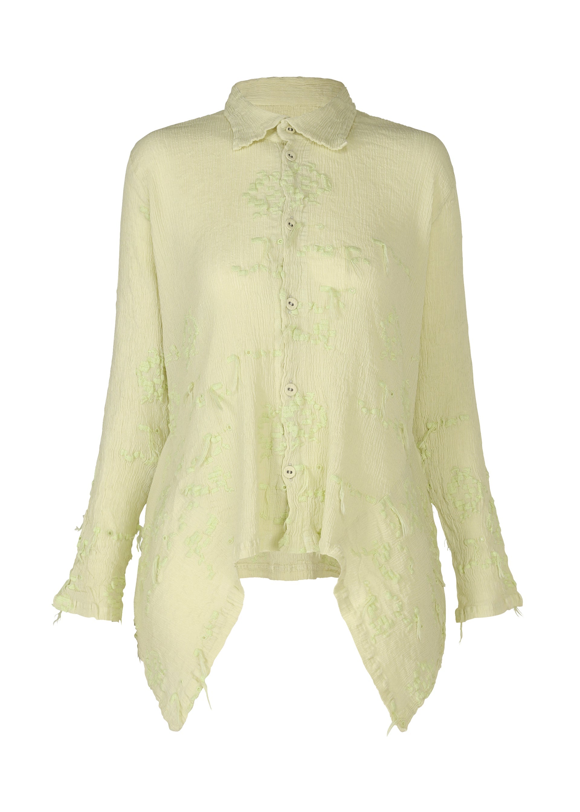 Zoomed view KYO CHIJIMI CUT LOOP - PALE YELLOW (no.50)