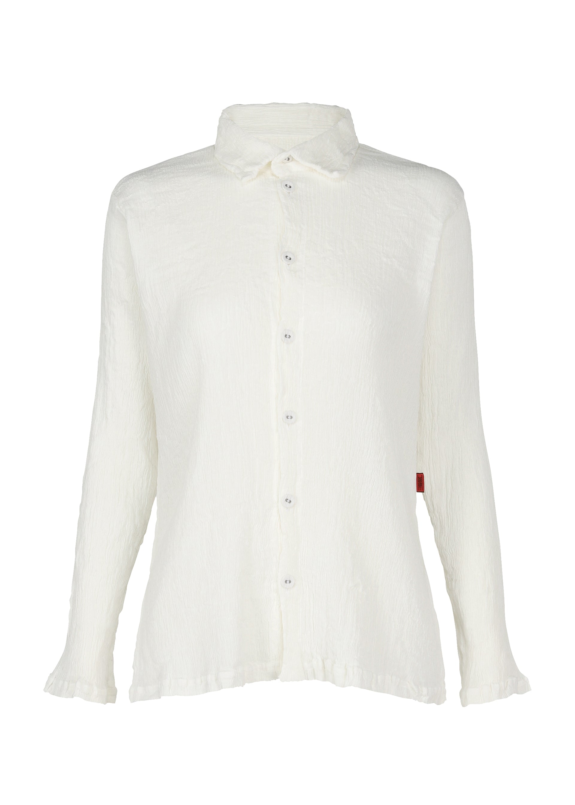 Zoomed view KYO CHIJIMI BASIC SHIRT - WHITE(no.01)