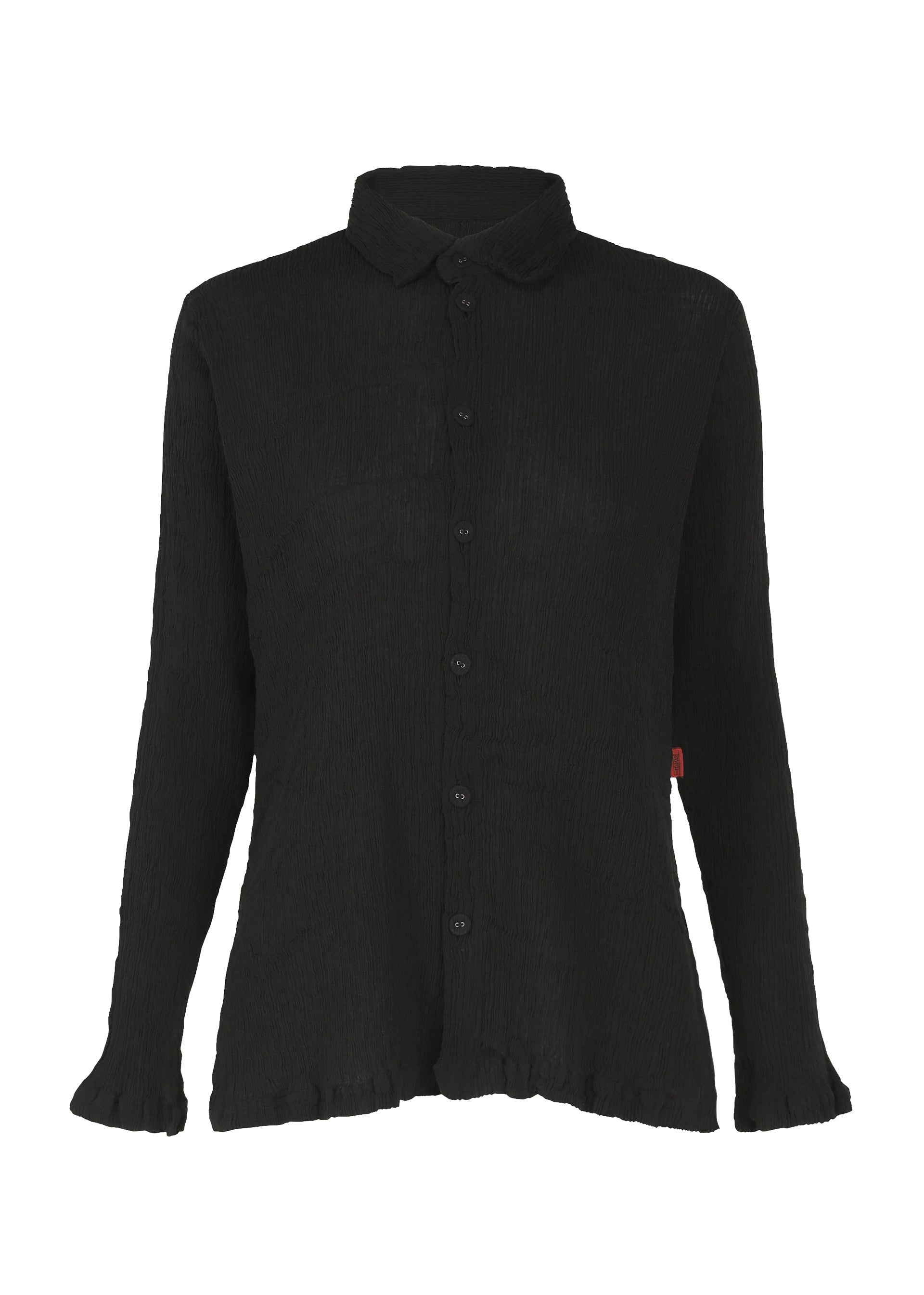 Zoomed view KYO CHIJIMI BASIC SHIRT - BLACK (no.15)
