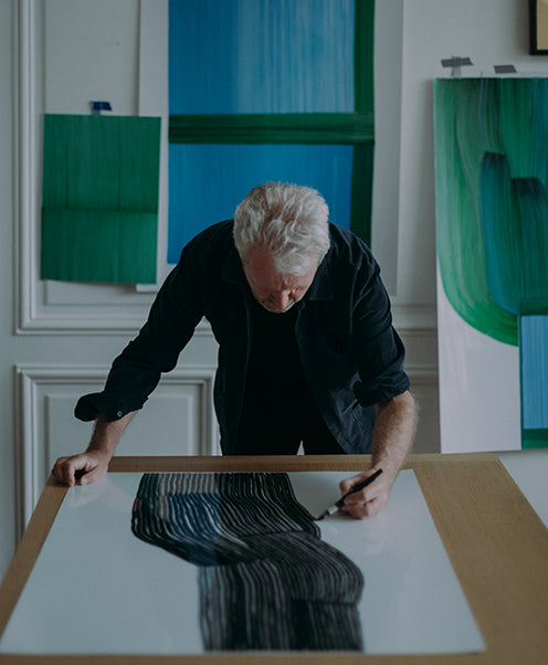 artist ronan bouroullec drawing in his studio