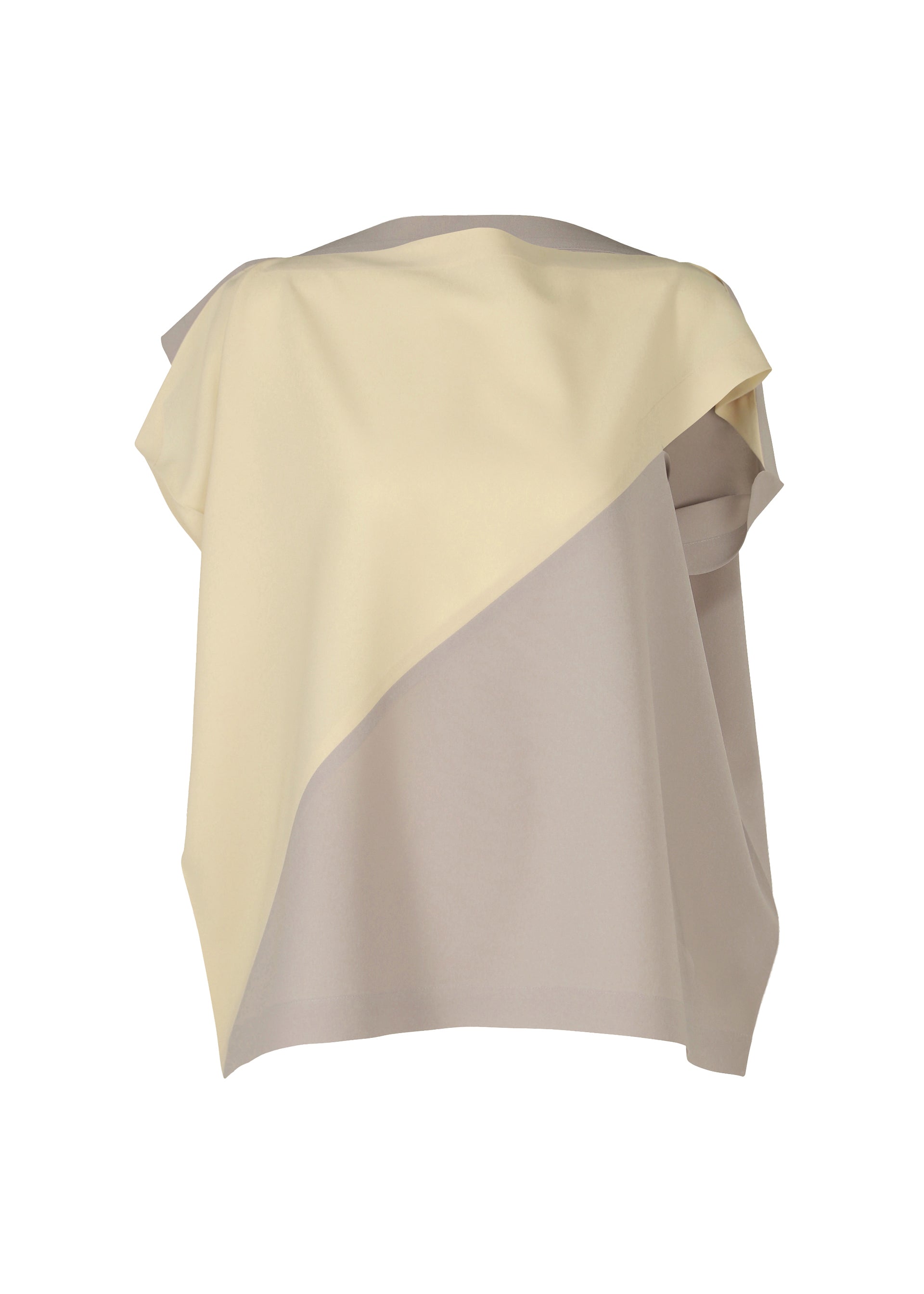 Zoomed view FLAT T BI COLOR, Women's Tops, White - CREAM x GREIGE(no.07)