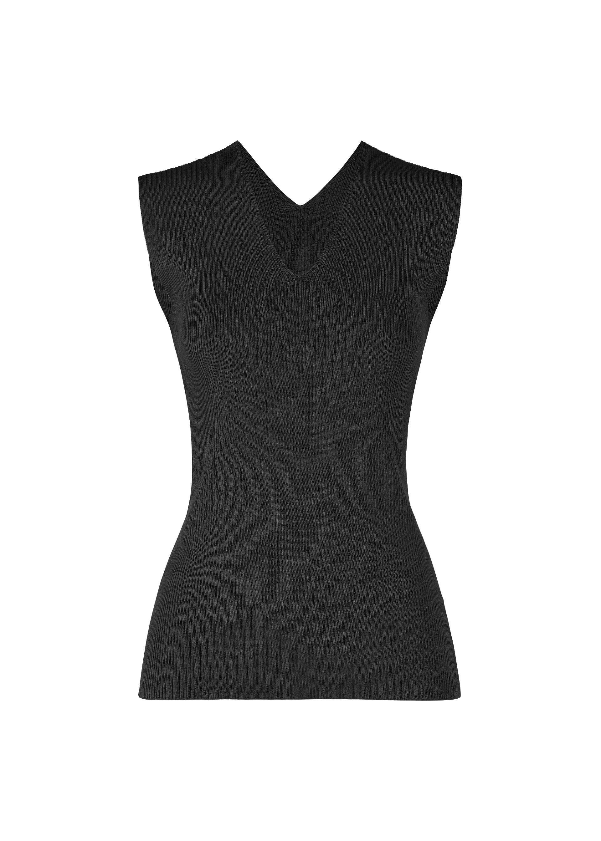 Zoomed view FLAT RIB KNIT 2, Women's knit, black - BLACK(no.15)