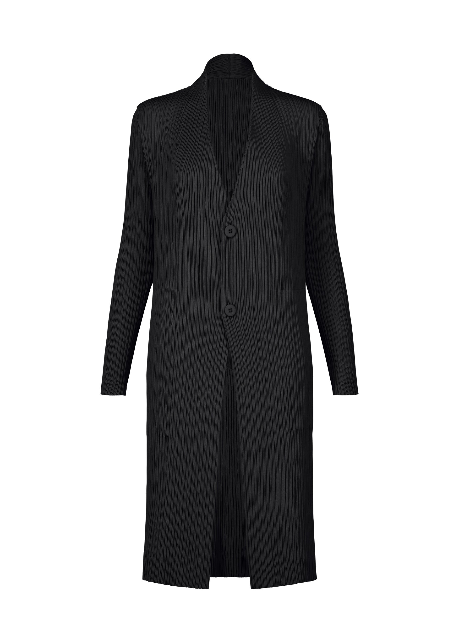 HATCHING PLEATS, Women's_Jackets & Coats_Coats, Black