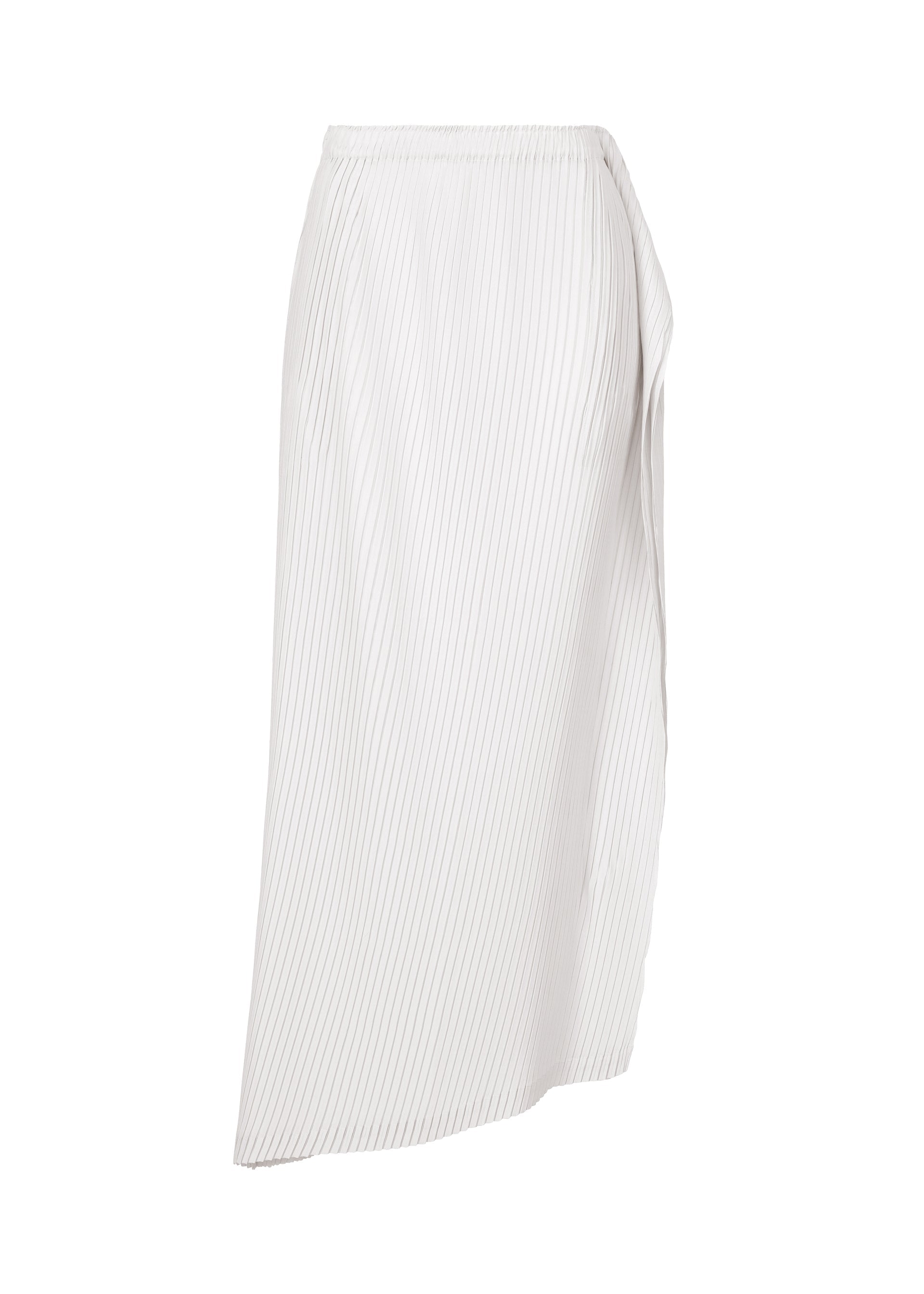 Zoomed view SHADOW STUDY PLEATS SOLID, Women_Skirt, White - WASHI WHITE(no.05)