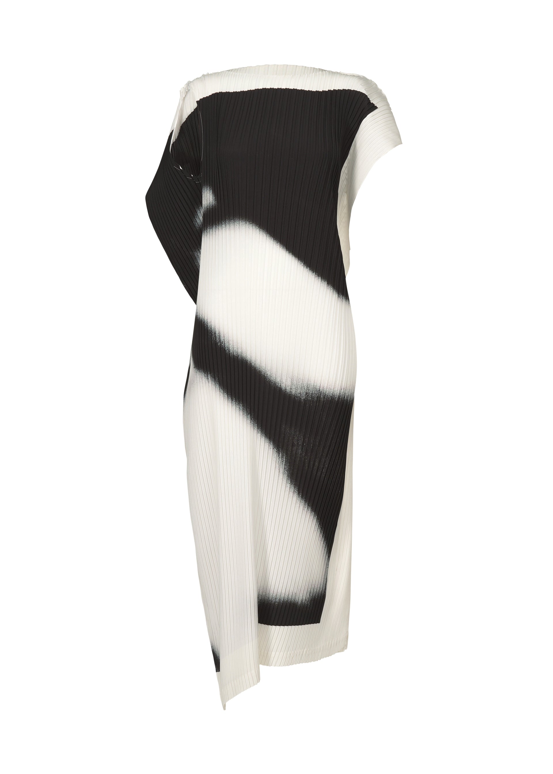 Zoomed view SHADOW STUDY PLEATS, Women's Dress, White - LIGHT(no.90)