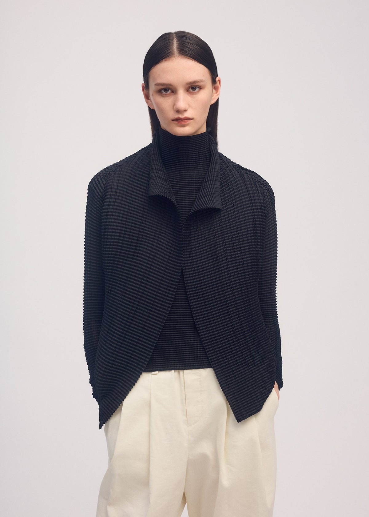 WOOLY PLEATS BK/WT-56 view 5 of 5