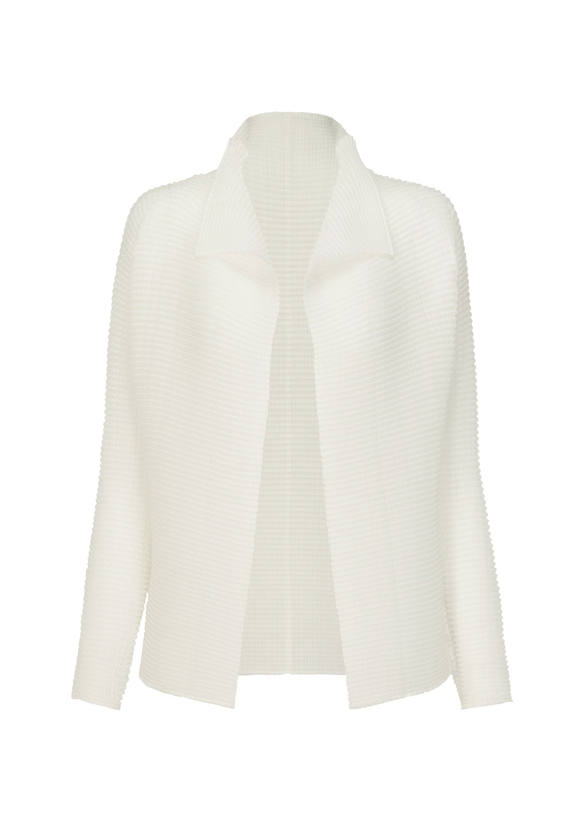 WOOLY PLEATS BK/WT-56, Women's Cardigan, White view 1 of 5