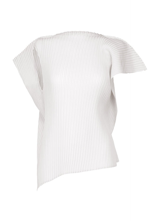 SHADOW STUDY PLEATS SOLID, Women's Tops, White