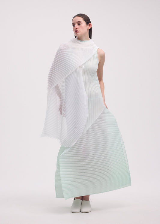 SILK WOOL PLEATS STOLE view 2
