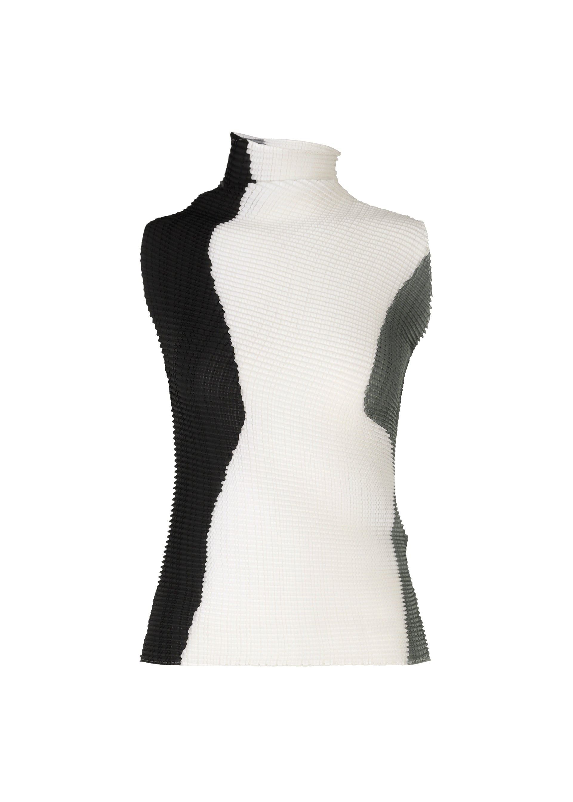 Zoomed view ABSTRACT TINT PLEATS, Women's Tops, Black - BLACK×WHITE (no.18)