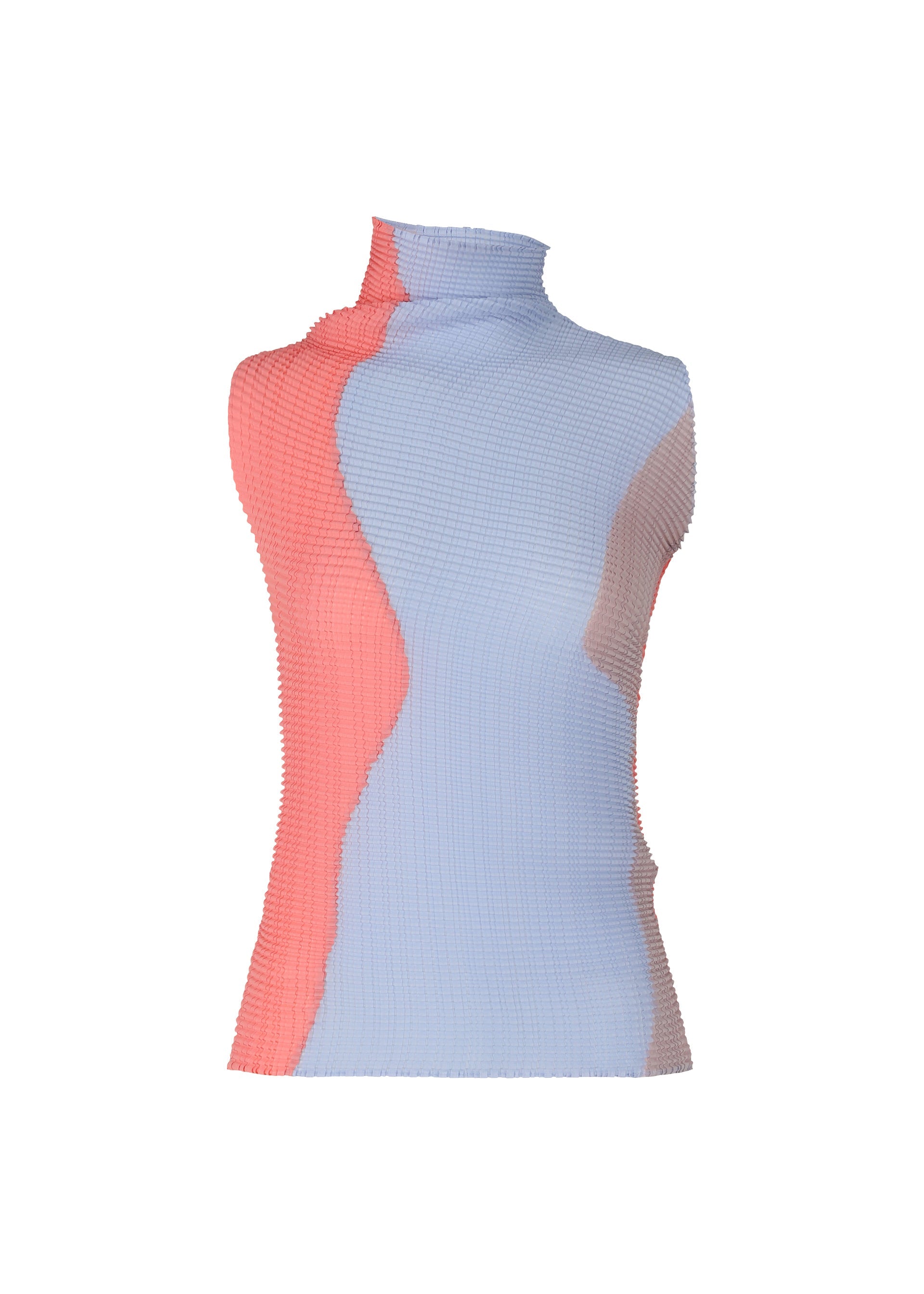 Zoomed view ABSTRACT TINT PLEATS - CORAL×LT BLUE (no.28)