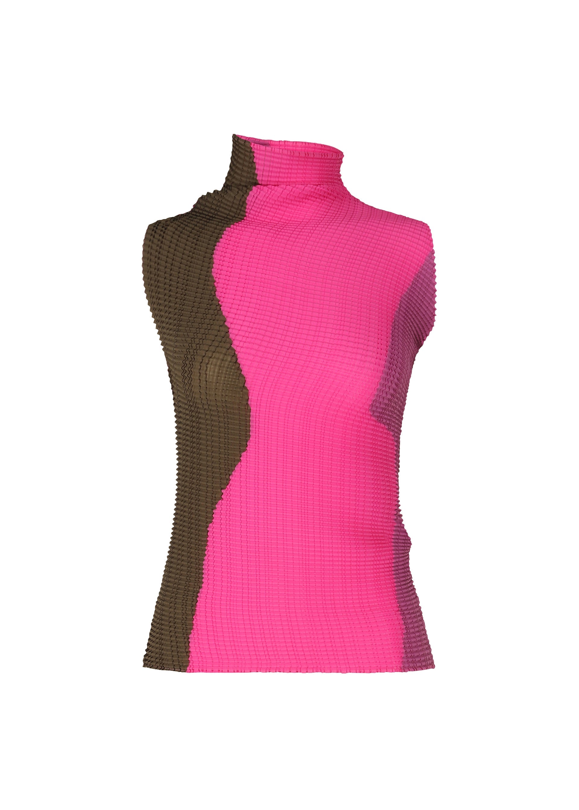 Zoomed view ABSTRACT TINT PLEATS - KHAKI×PINK (no.68)