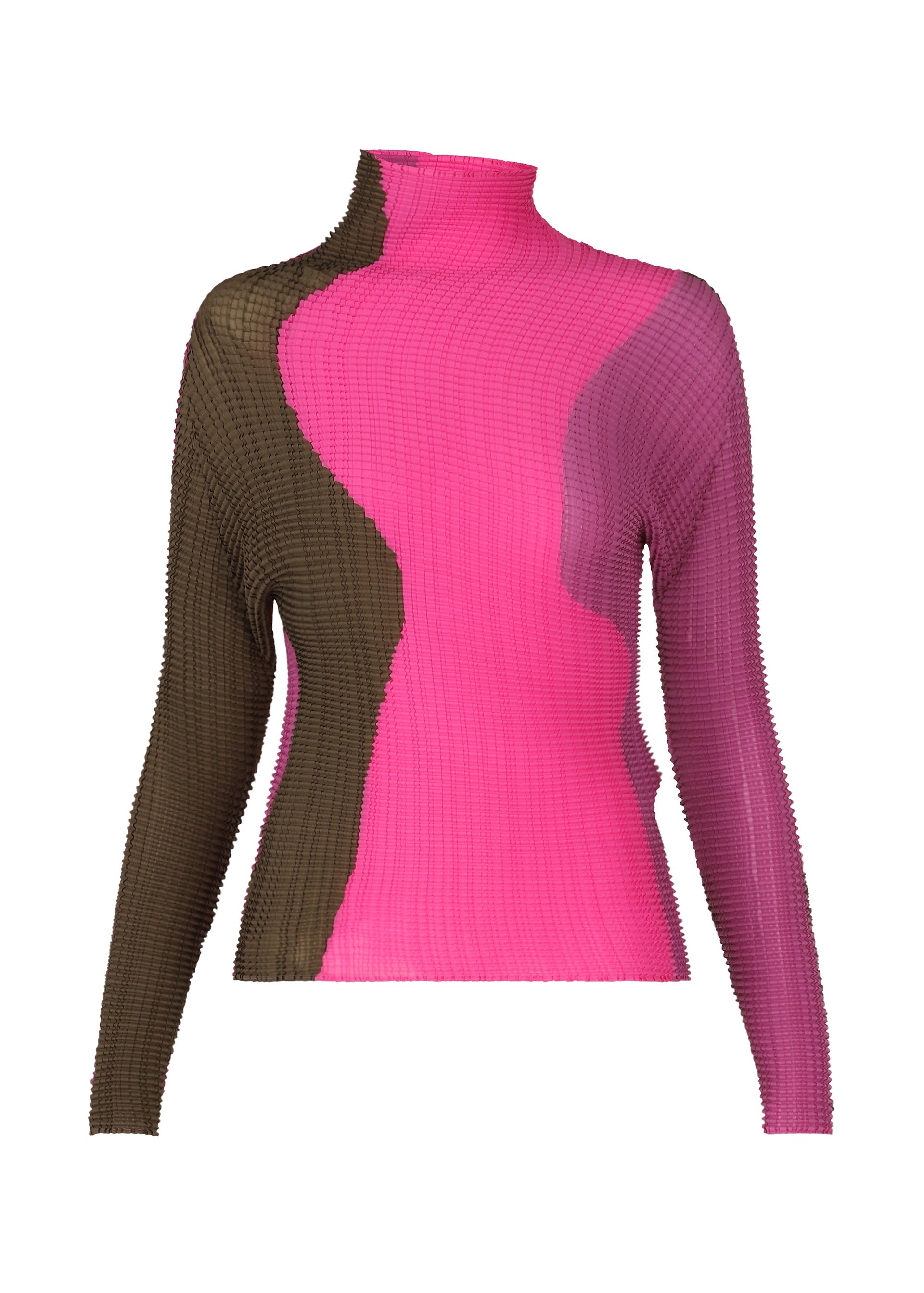 Zoomed view ABSTRACT TINT PLEATS - KHAKI×PINK (no.68)