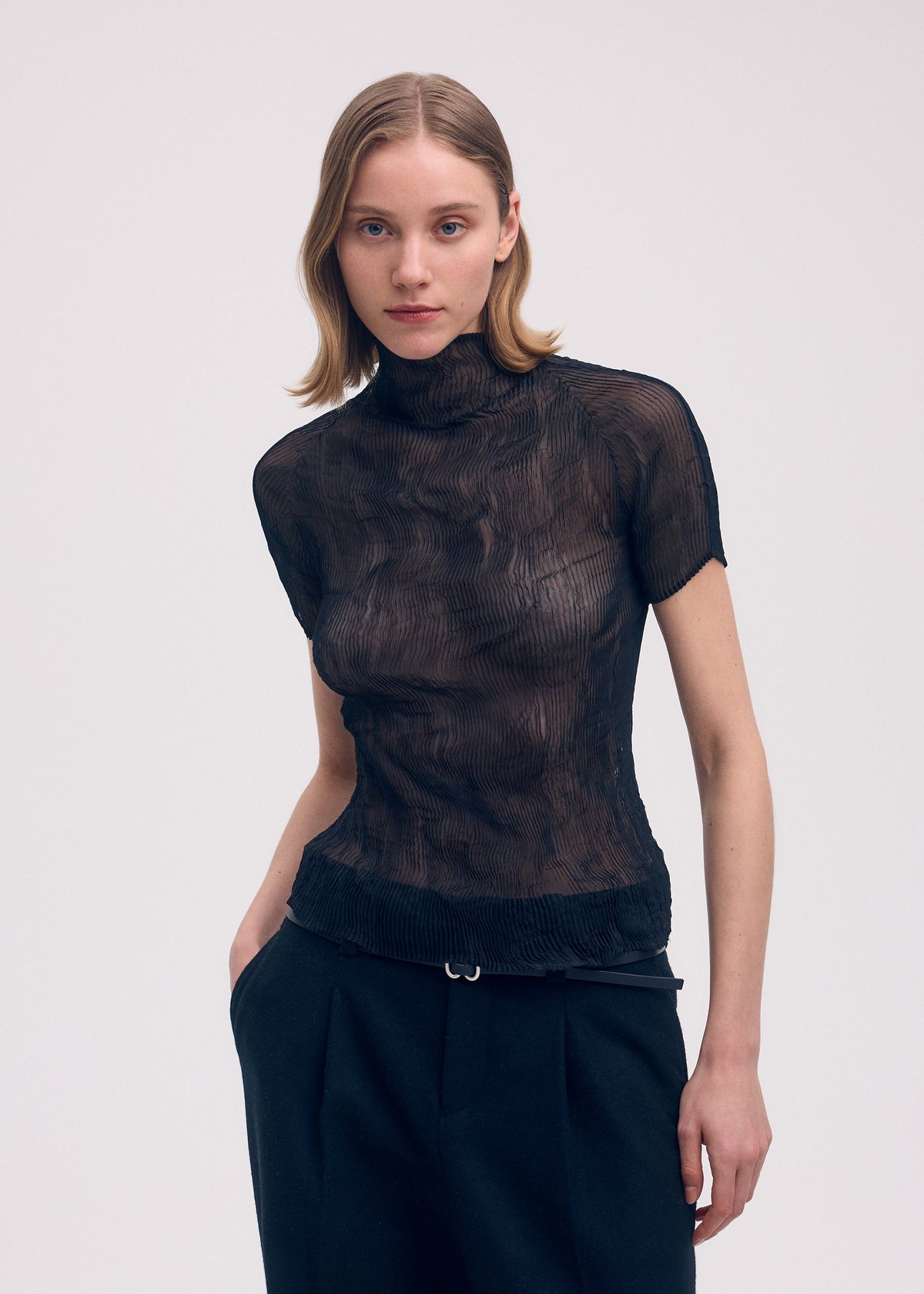 CHIFFON TWIST BK/WT view 6 of 6
