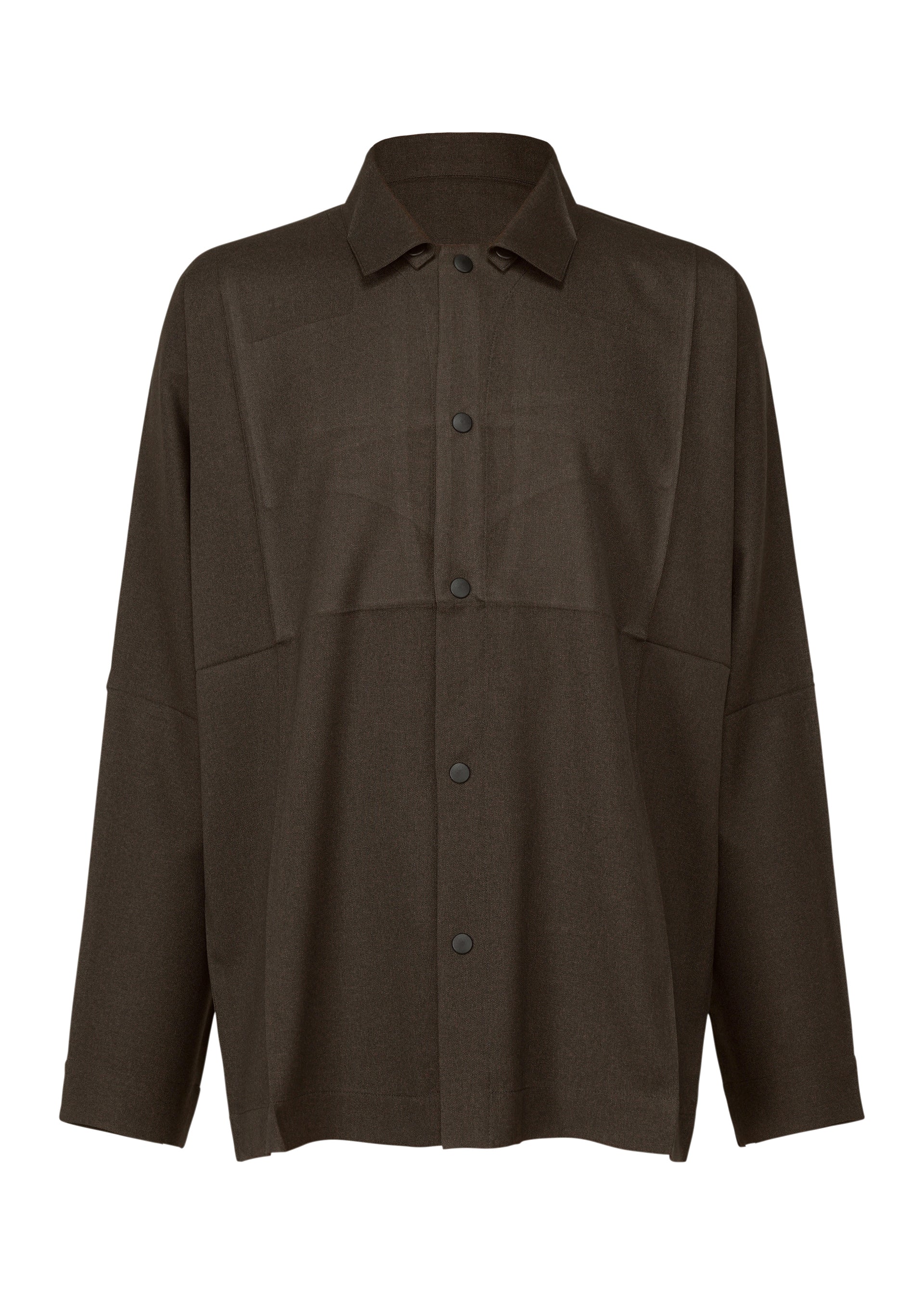 Zoomed view WOOL LIKE COMPACT SHIRT - BROWN(no.44)
