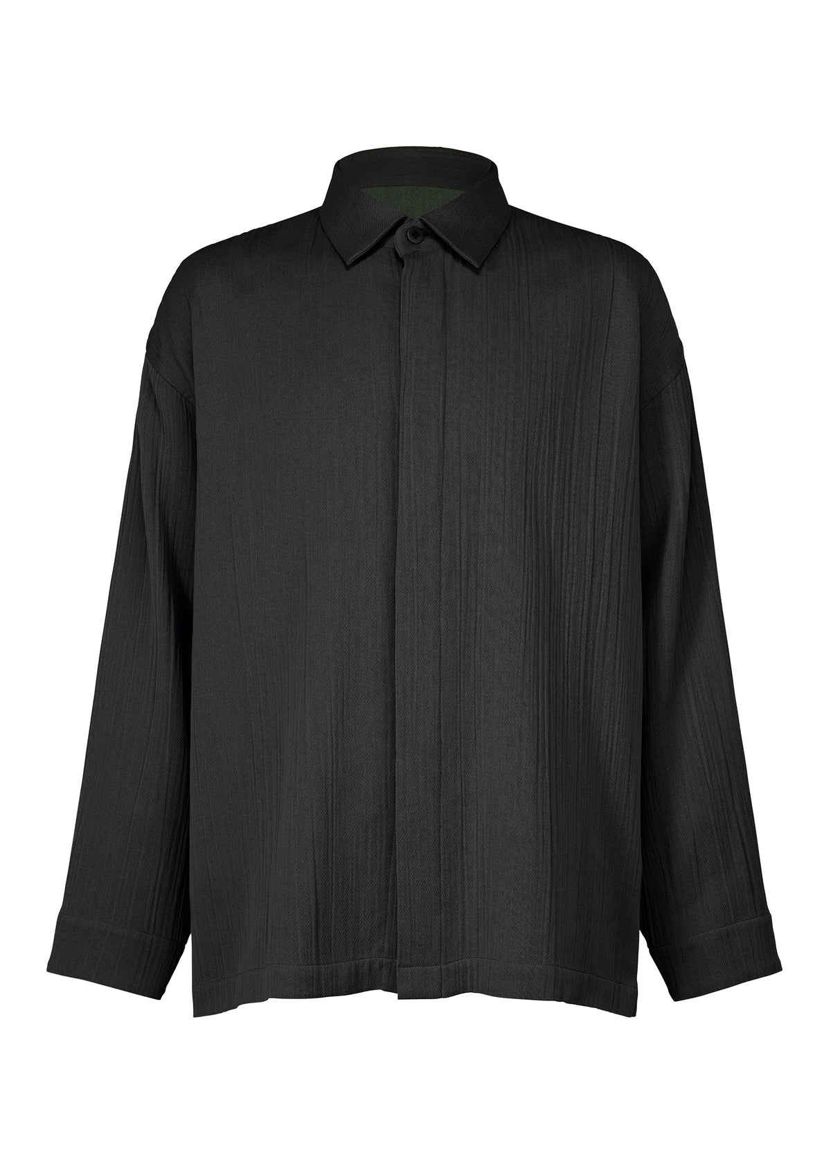 DOUBLE WEAVE CREPE, Men's Tops Shirt, Black view 1 of 9