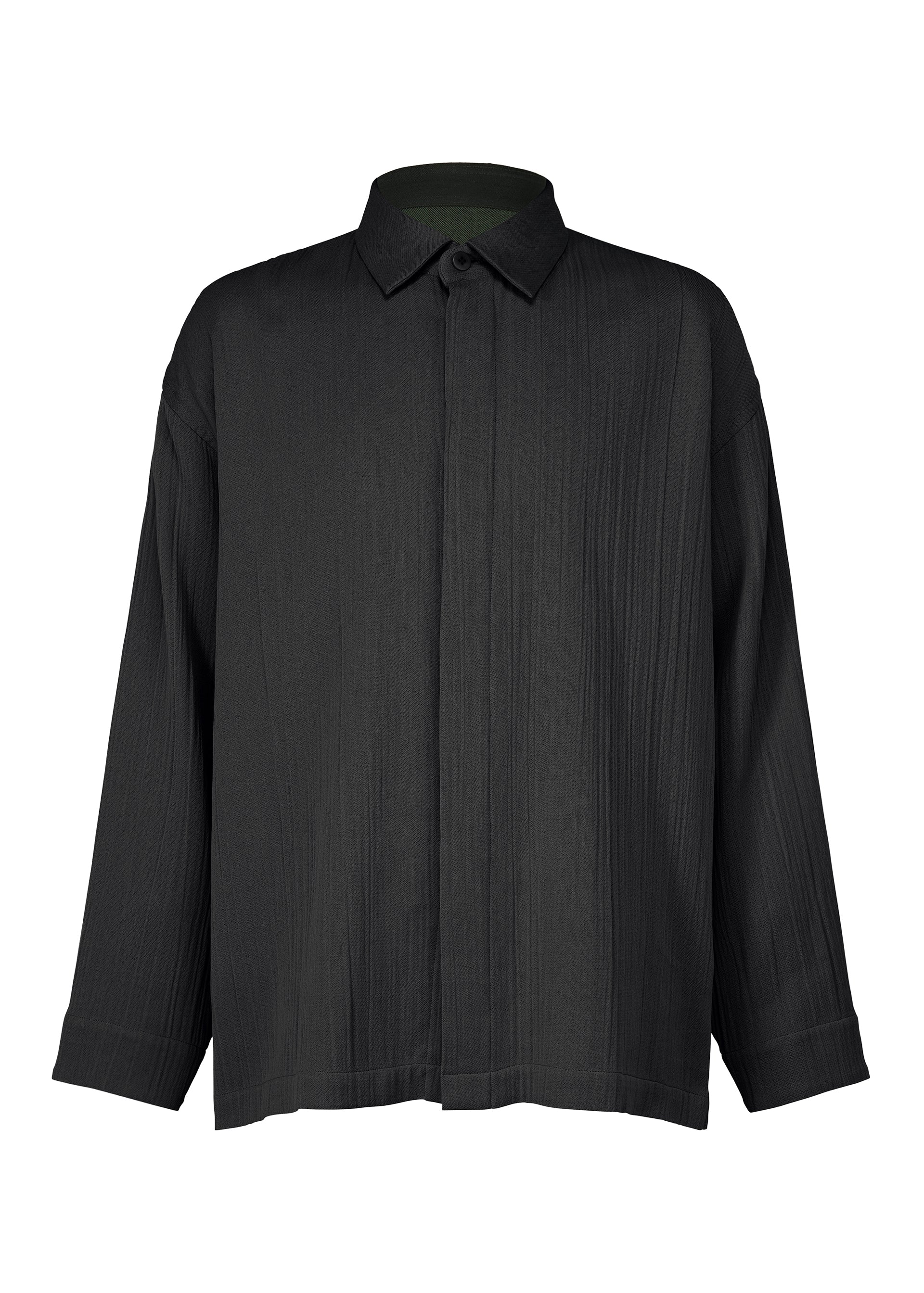 Zoomed view DOUBLE WEAVE CREPE, Men's Tops Shirt, Black - BLACK(no.15)