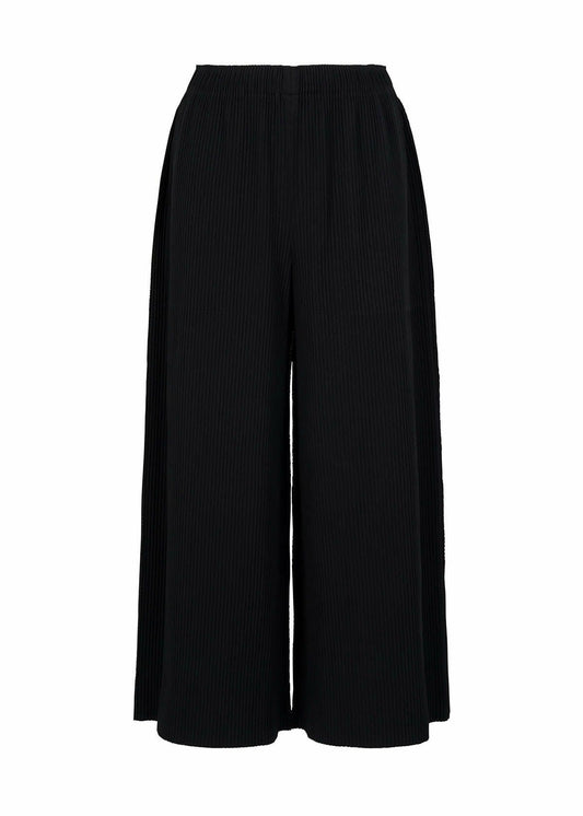 FINE KNIT PLEATS BLACK PANTS view 1