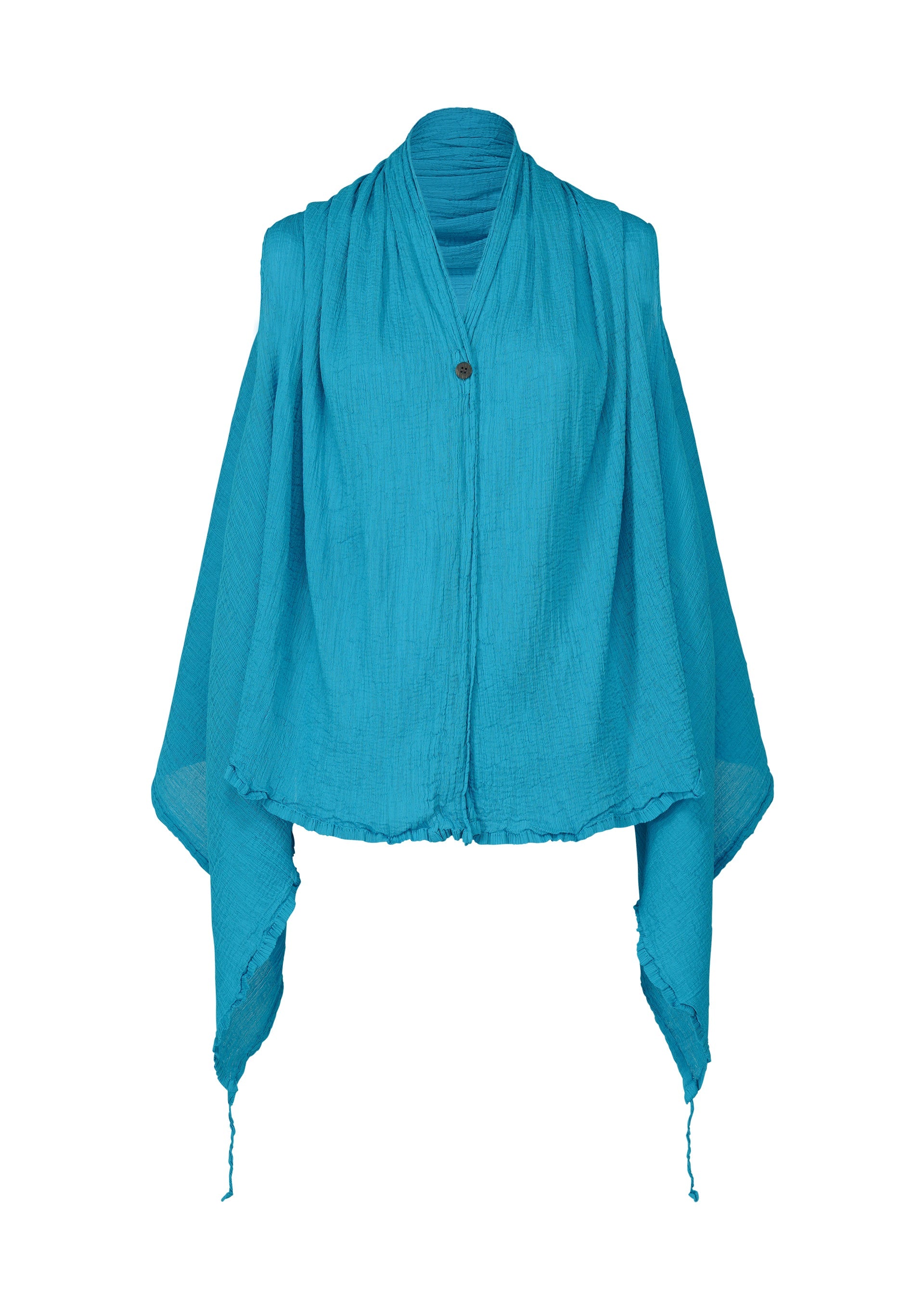 Zoomed view STRING SEE-THROUGH CREPE - CYAN(no.71)