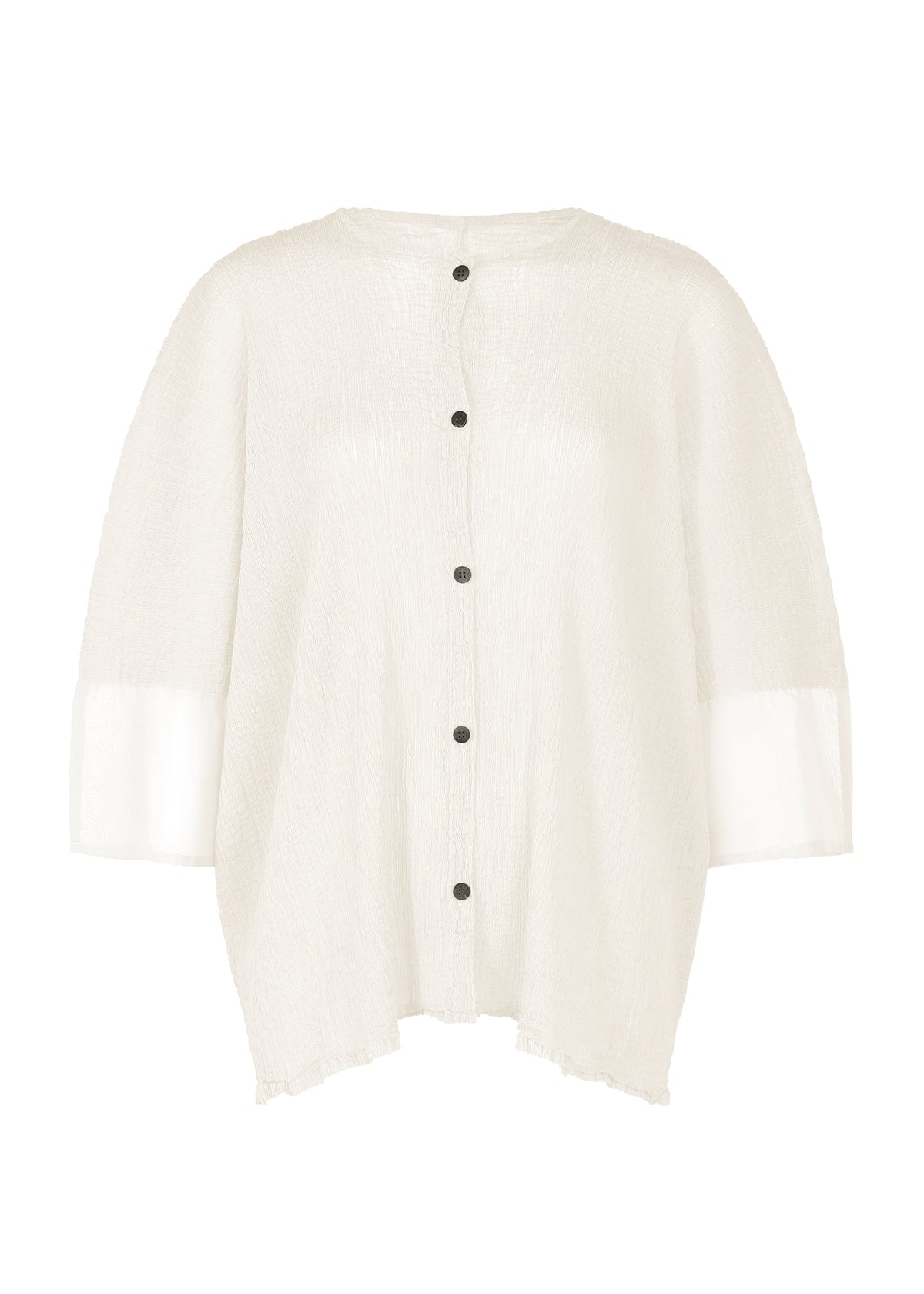 SHEER SEE-THROUGH CREPE, Women's Tops Cardigan, White view 1 of 7