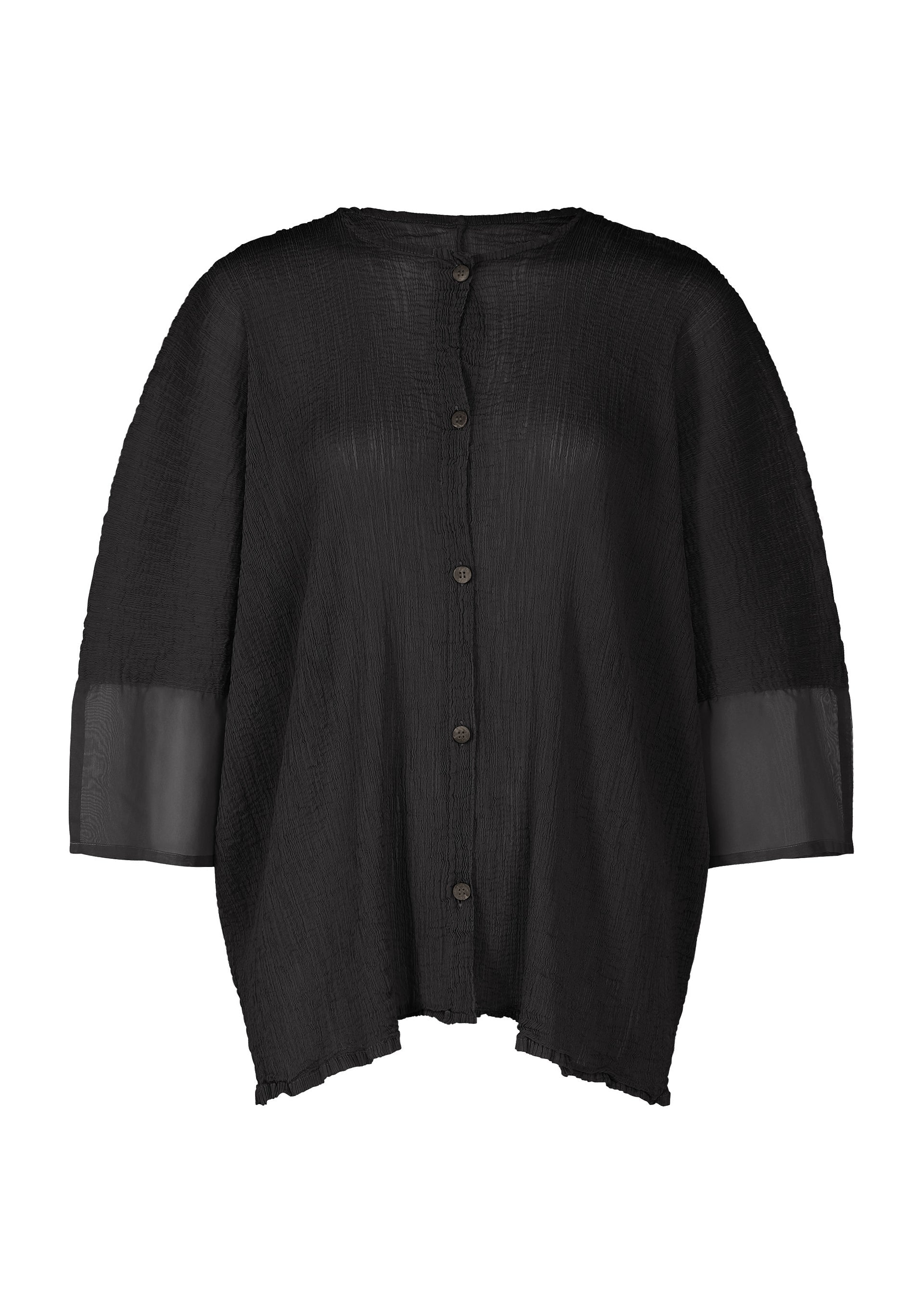 Zoomed view SHEER SEE-THROUGH CREPE - BLACK(no.15)