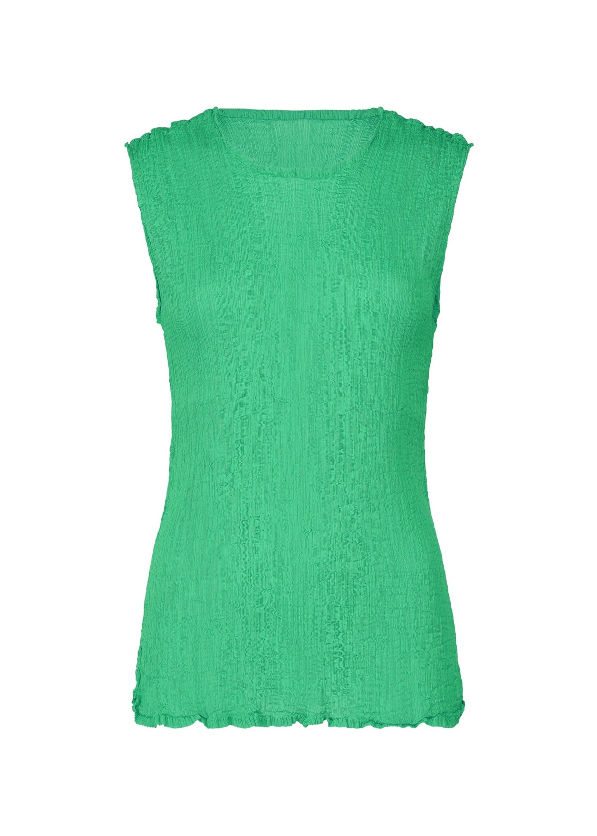 STRING SEE-THROUGH CREPE, Women's Tops, Green view 1 of 8
