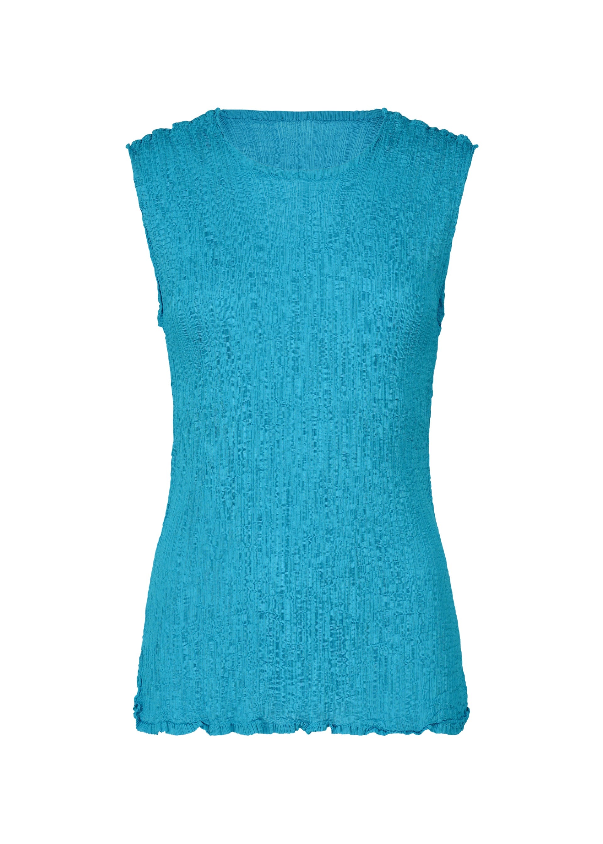 Zoomed view STRING SEE-THROUGH CREPE - CYAN(no.71)