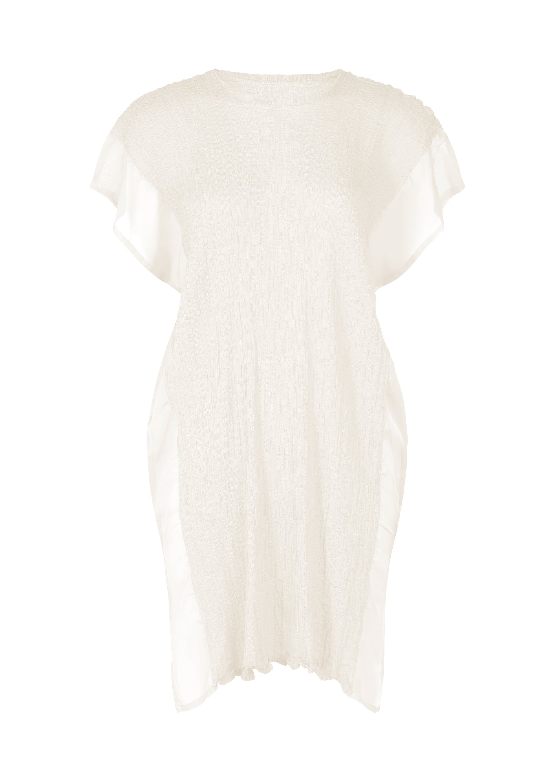 Zoomed view SHEER SEE-THROUGH CREPE, Women's Tops Tunic, White - WHITE(no.01)