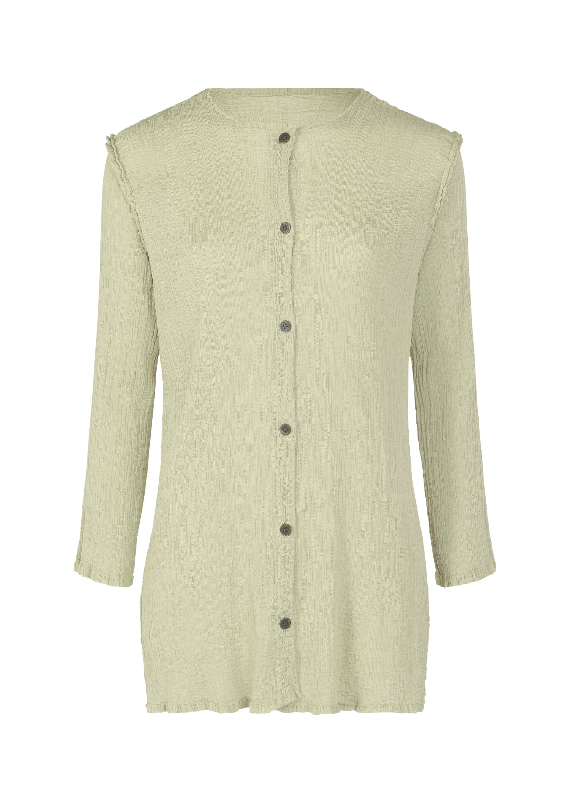 Zoomed view SEE-THROUGH CREPE COLOR, Women's Tops Cardigan, White - IVORY(no.03)