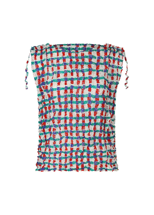 DRAWING CHECK LACE MERINGUE, Women's Tops, White