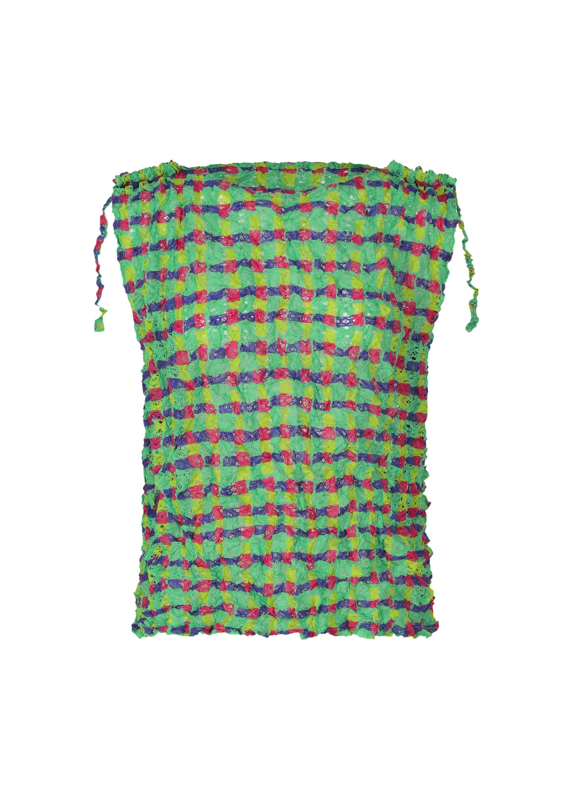 Zoomed view DRAWING CHECK LACE MERINGUE - MINT-HUED(no.67)