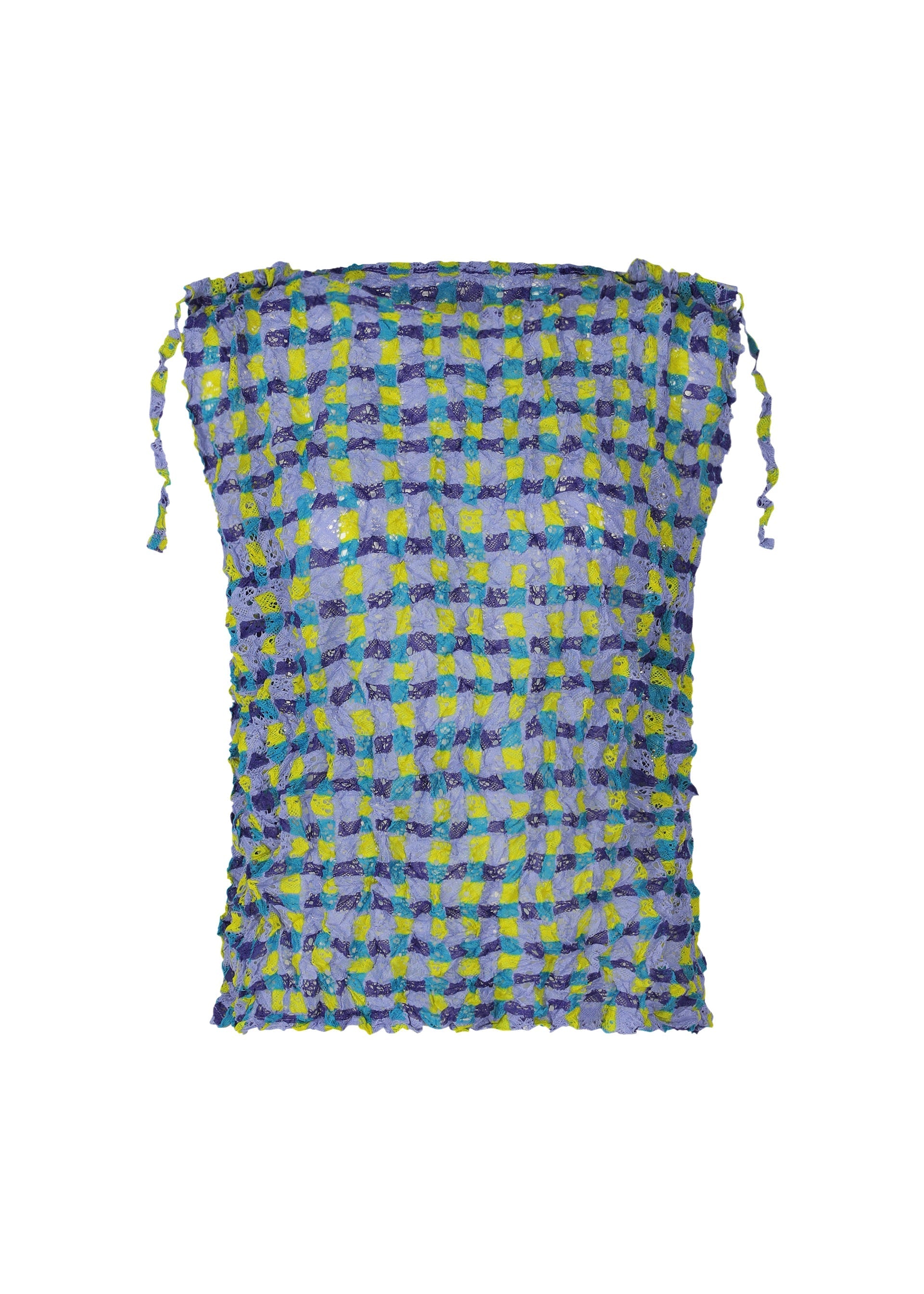 Zoomed view DRAWING CHECK LACE MERINGUE - PURPLE-HUED(no.87)