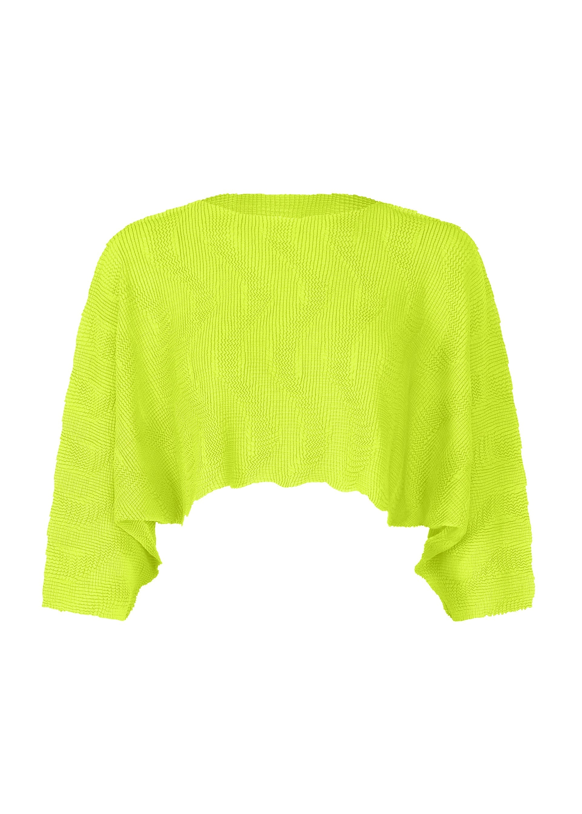 Zoomed view WAVE KNIT STRETCH PLEATS - LIME YELLOW(no.50)