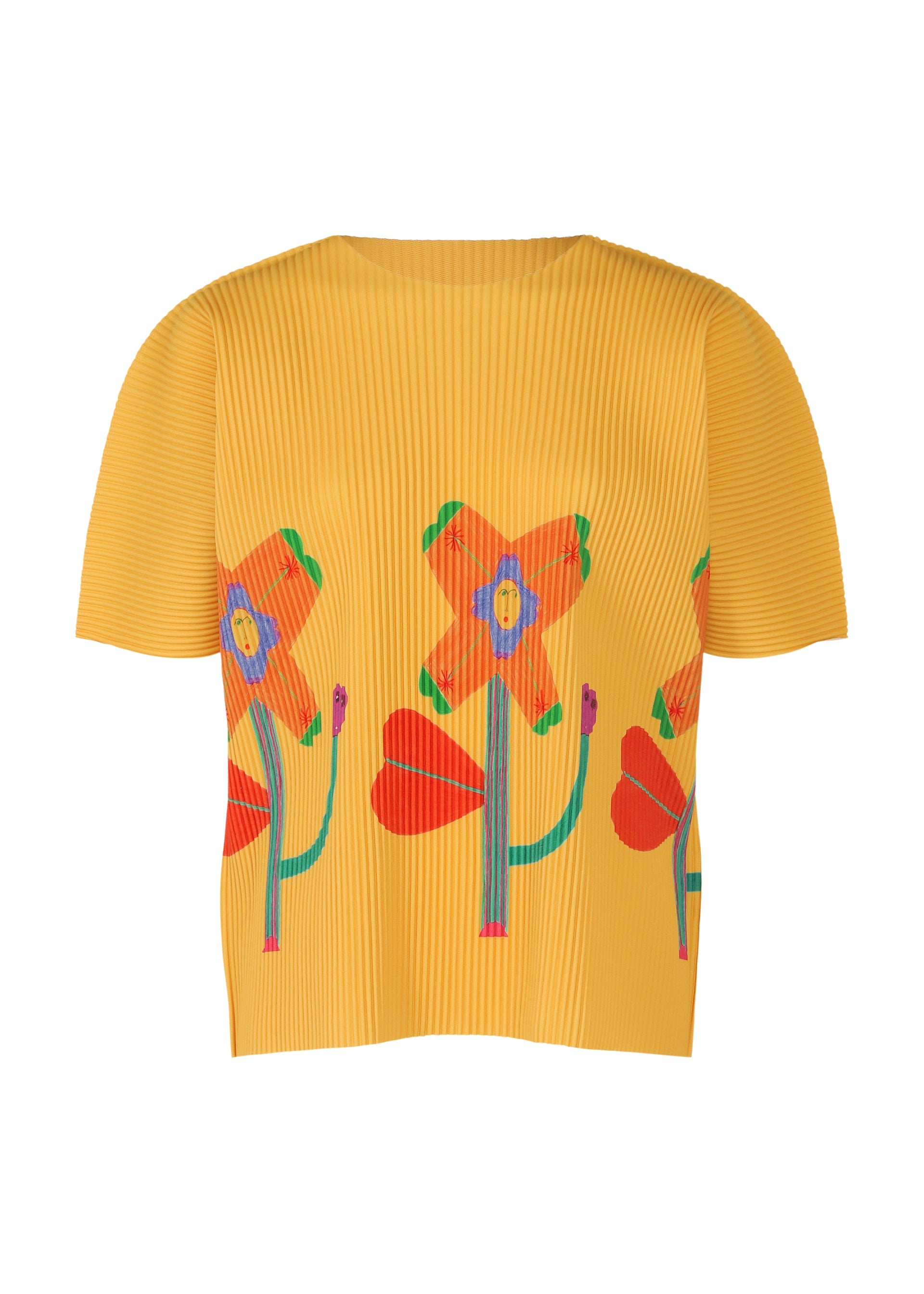 Zoomed view OHANA FINE KNIT PLEATS T - ORANGE-HUED(no.38)