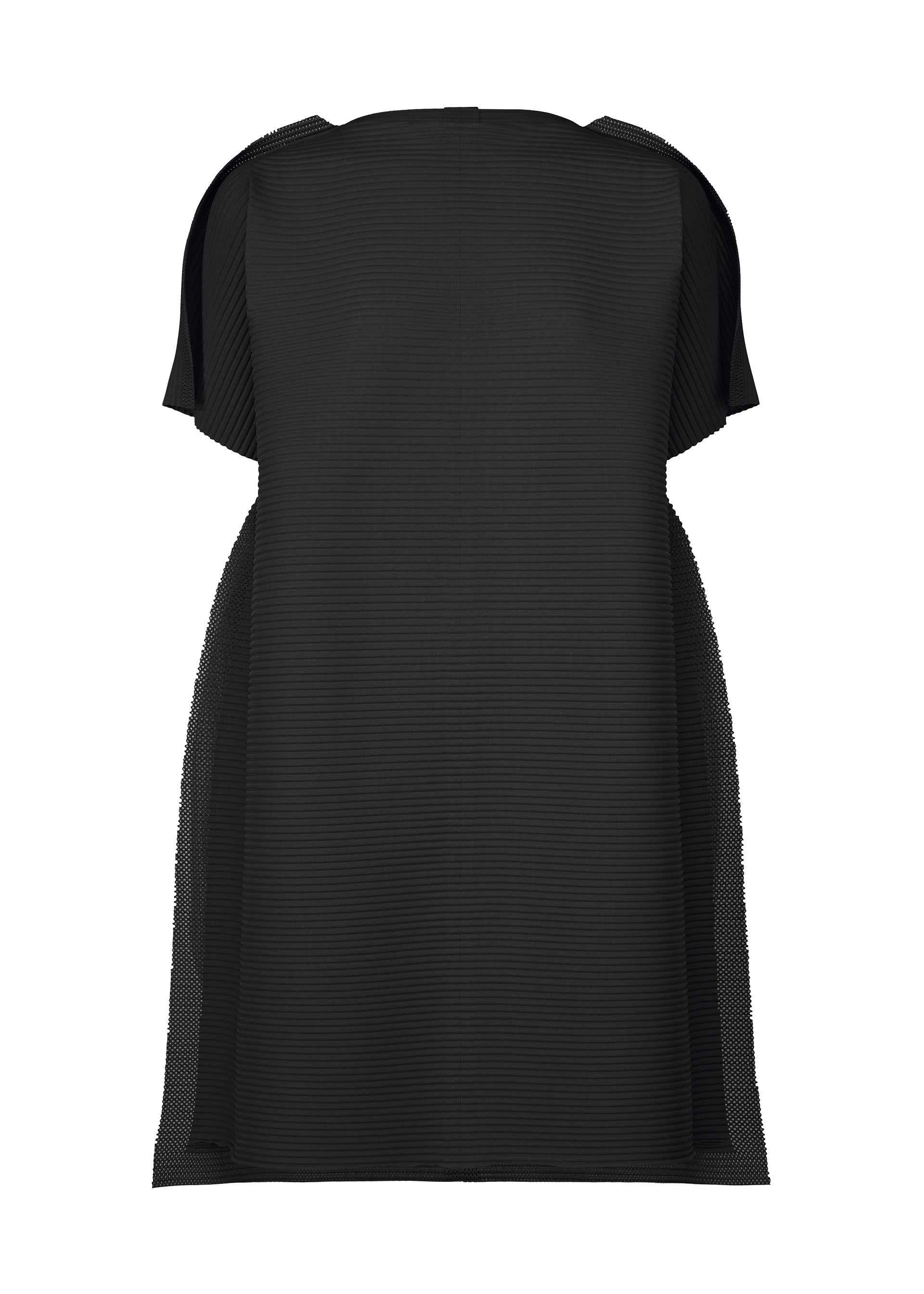 Zoomed view FRAME MESH PLEATS, Women's Tops Tunic, Black - BLACK(no.15)