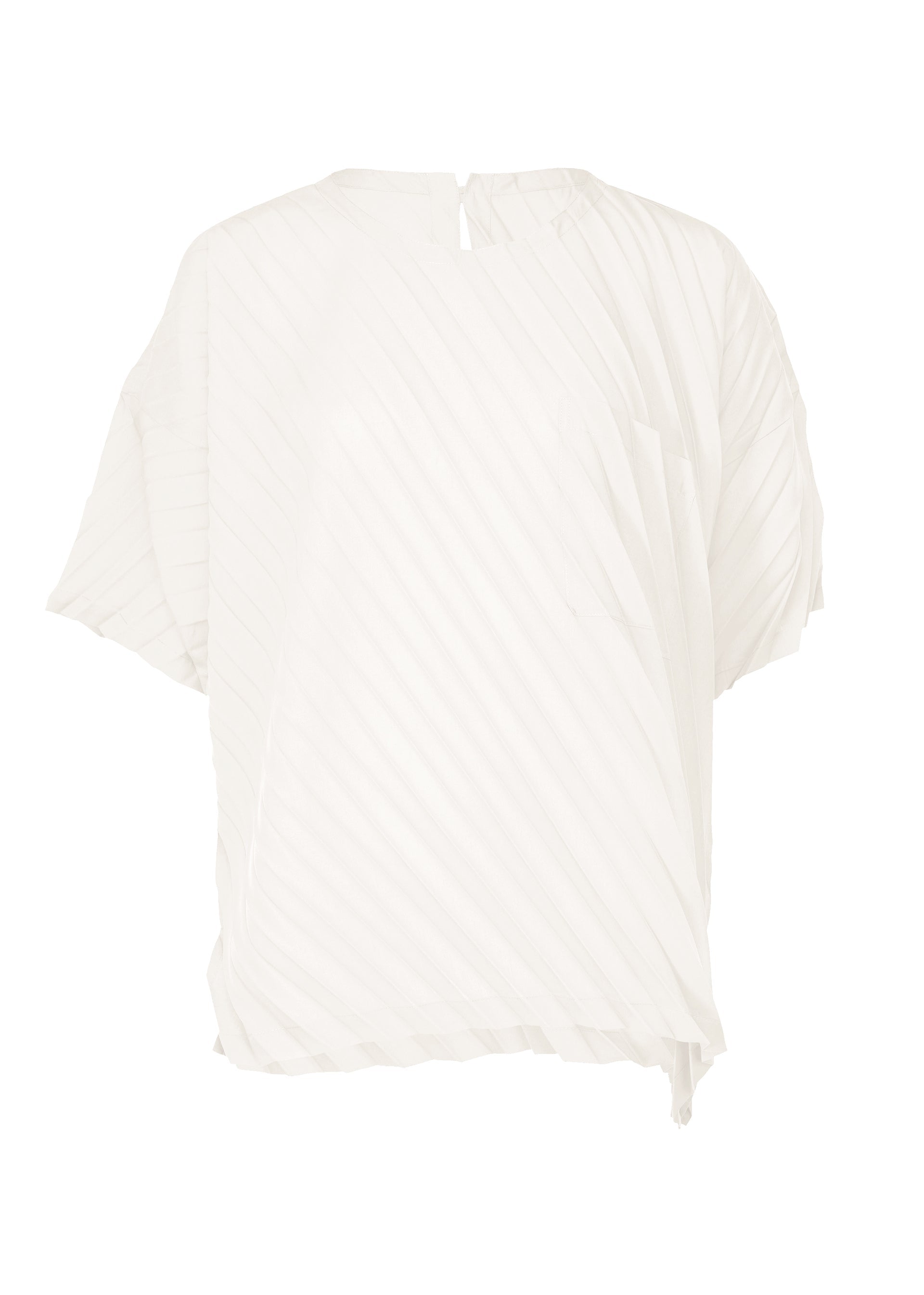 Zoomed view ANGLE PLEATS SHIRT, Women's Tops, White - WHITE (no.01)