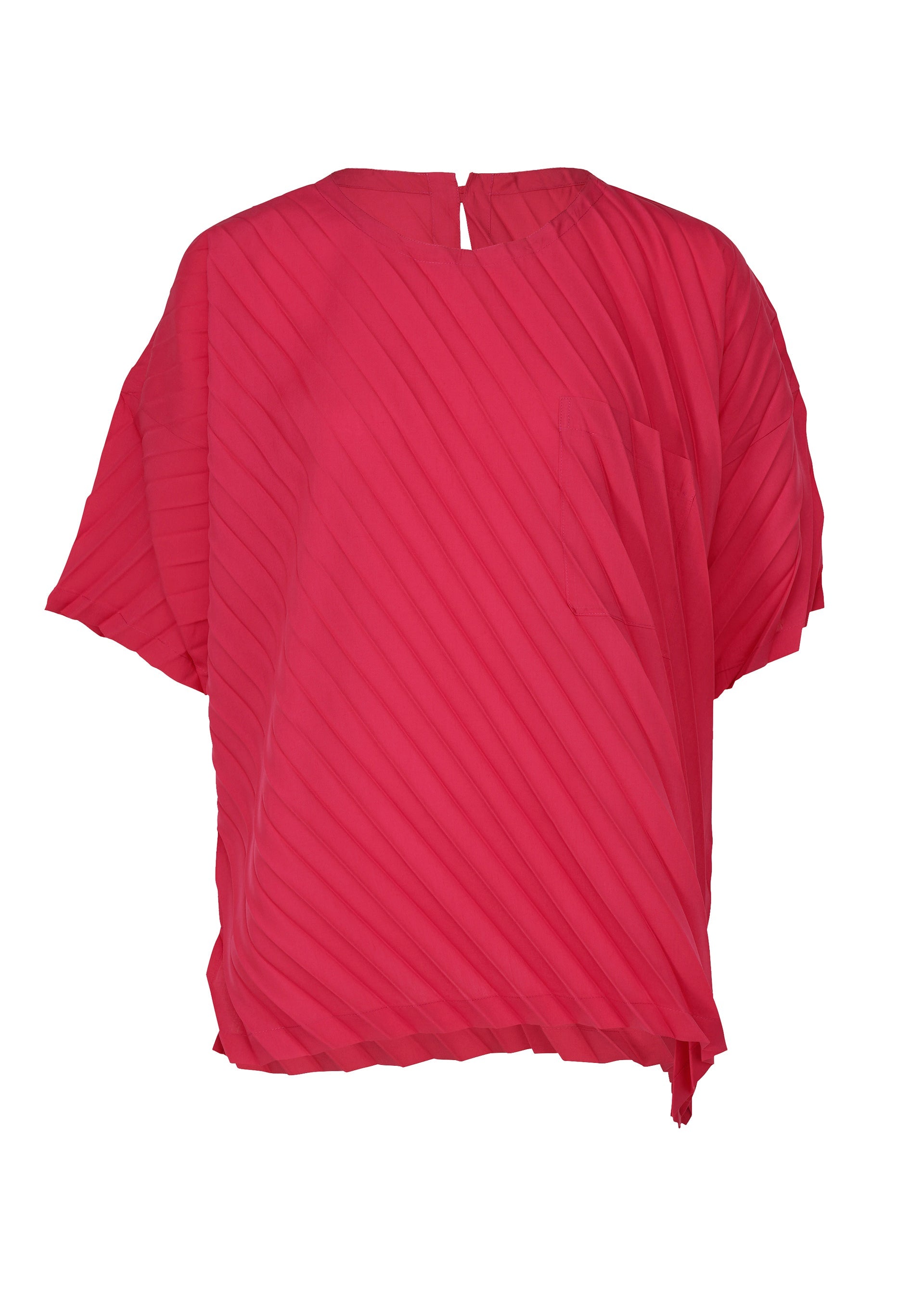 Zoomed view ANGLE PLEATS SHIRT - HOT PINK (no.23)