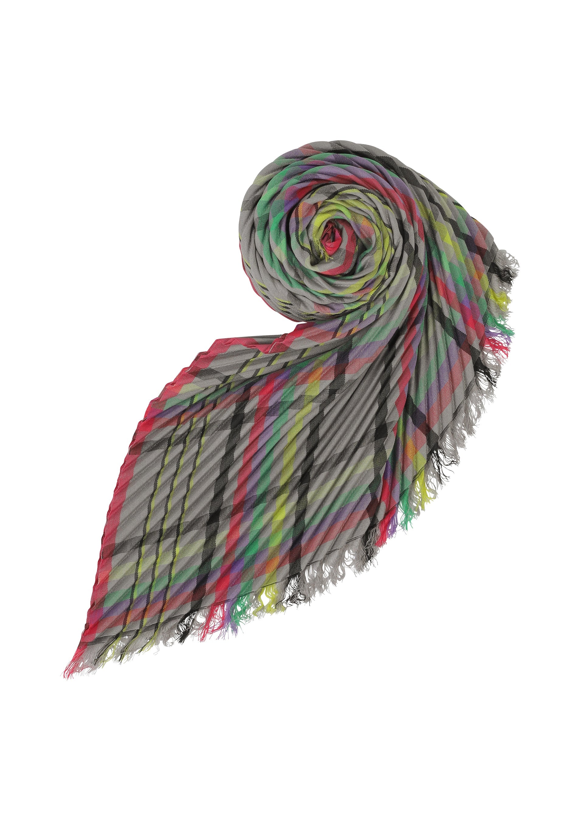 CHECK PLEATS STOLE