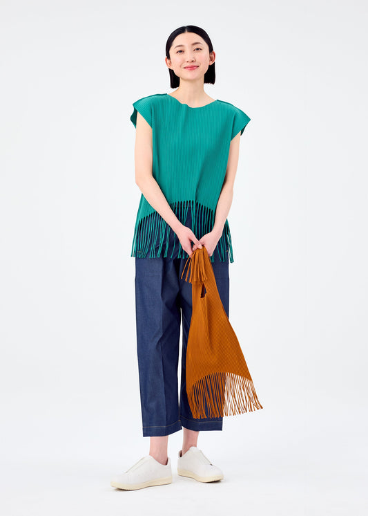 FRINGE FINE KNIT PLEATS BAG
