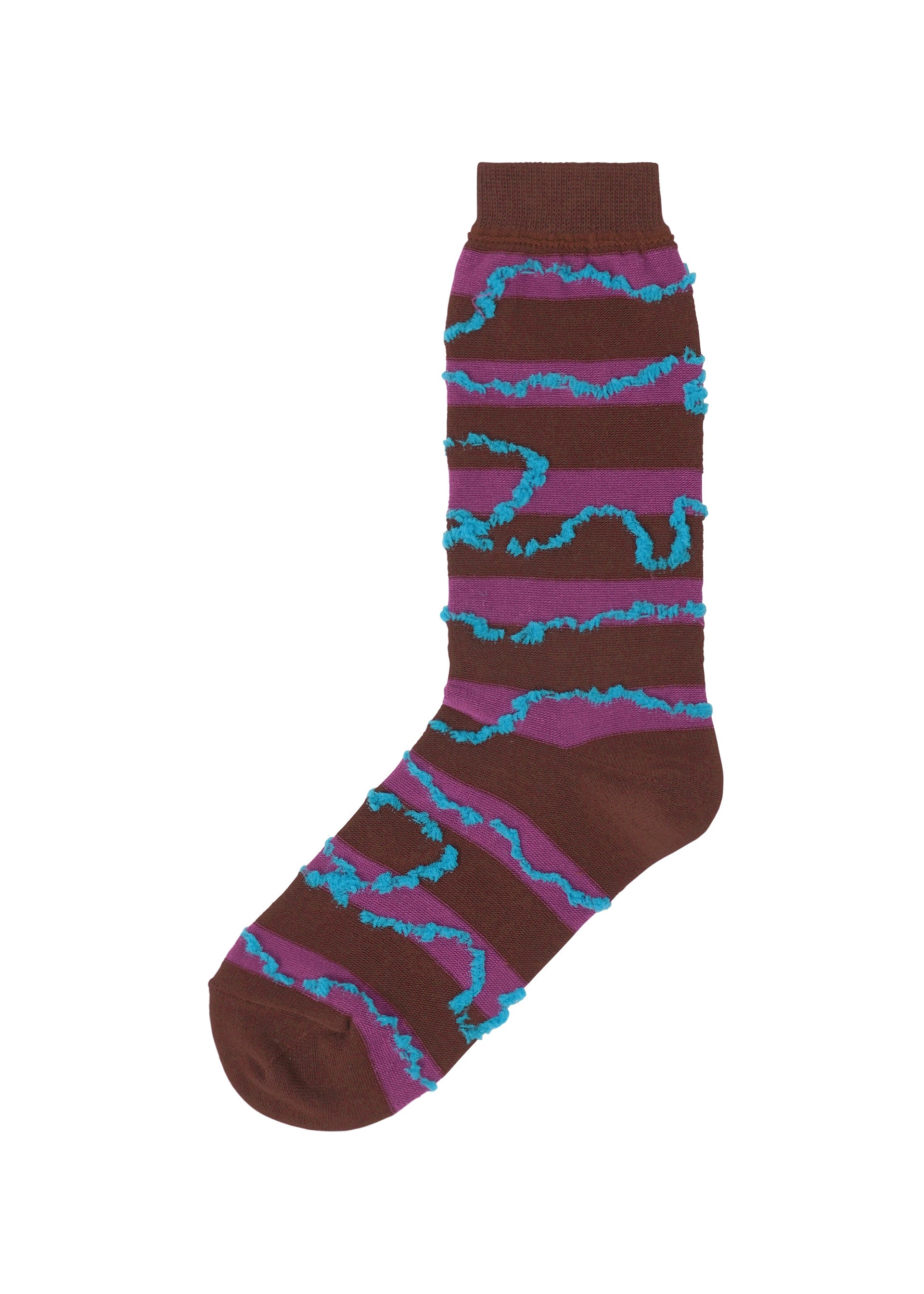 Zoomed view FROGGING KNIT YARN SOCKS - PURPLE-HUED (no.88)