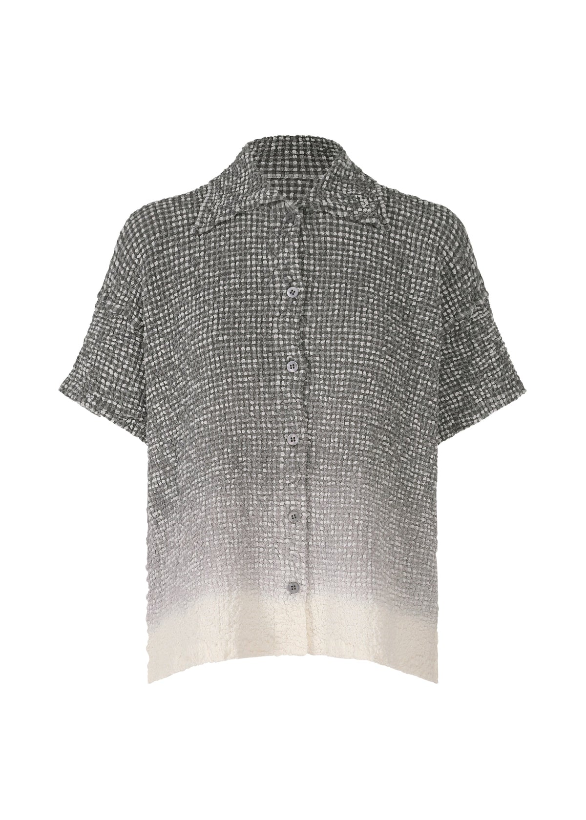 GRADATION GINGHAM CHECK CAULIFLOWER, WOMEN'S TOPS, GREY view 2 of 7